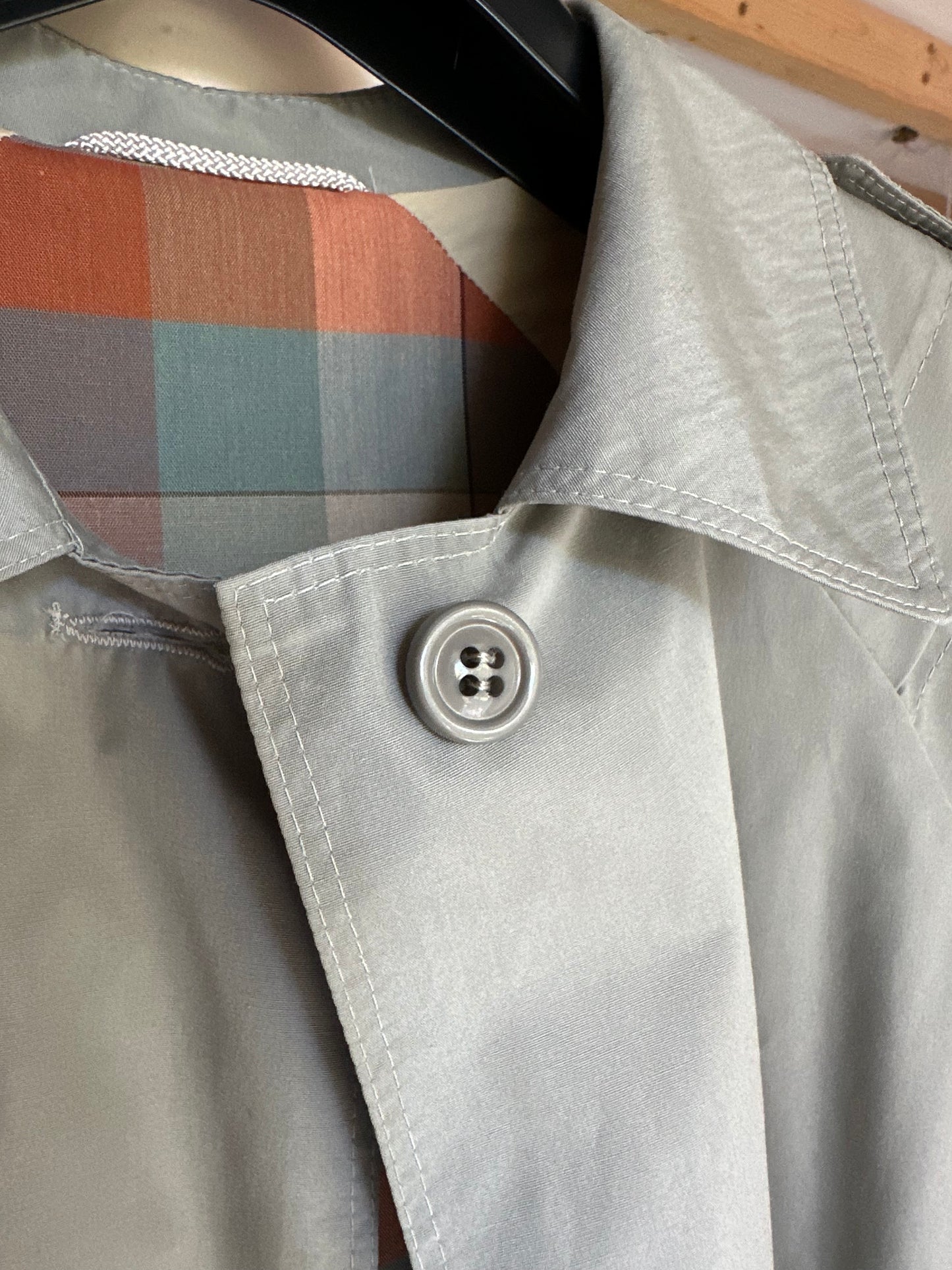 Trench Vintage Lungo Nino Grigio/Verde Salvia Tg.40/42/44