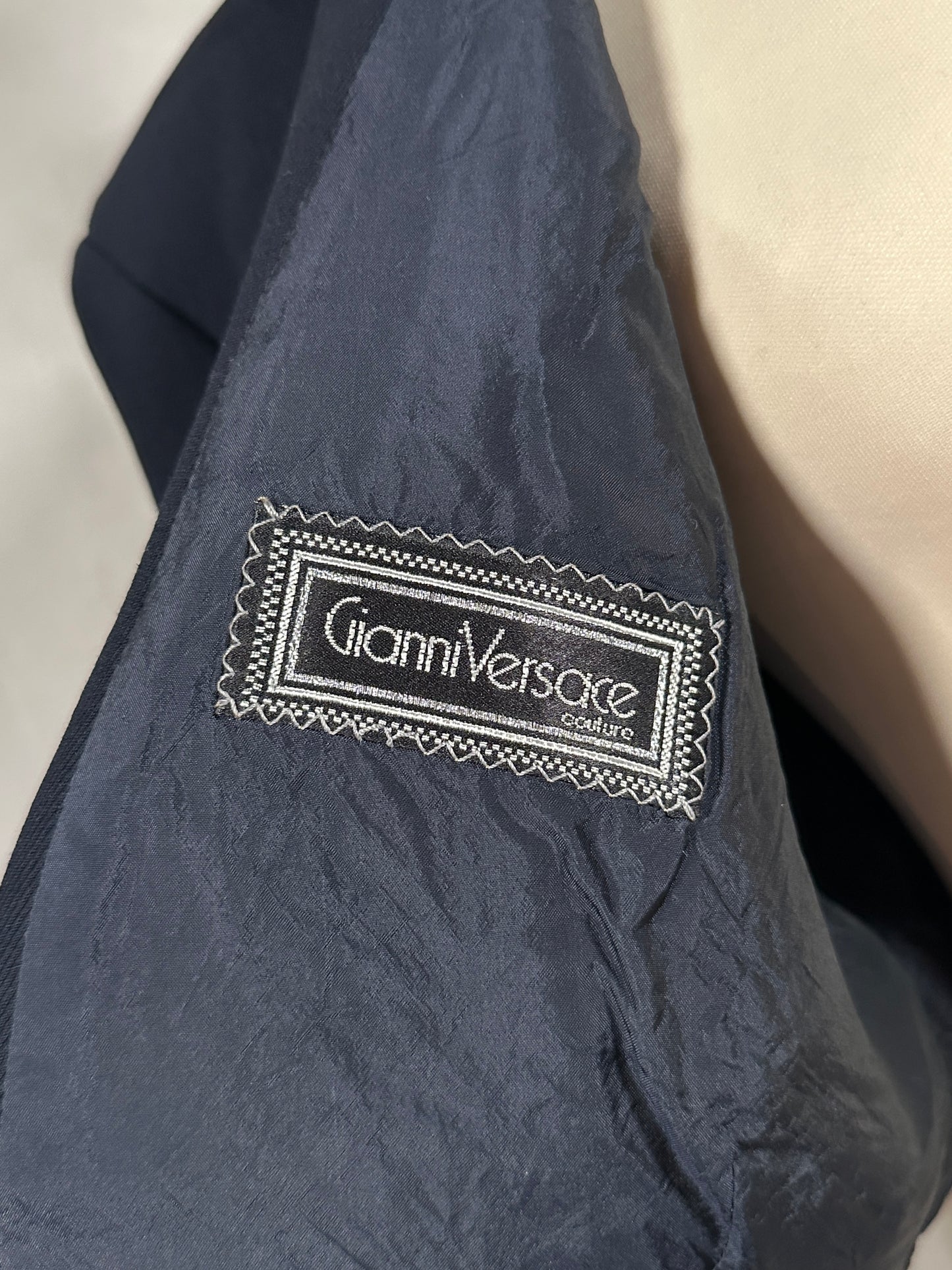 Giacca Crop Gianni Versace Vintage Anni ‘80 Blu