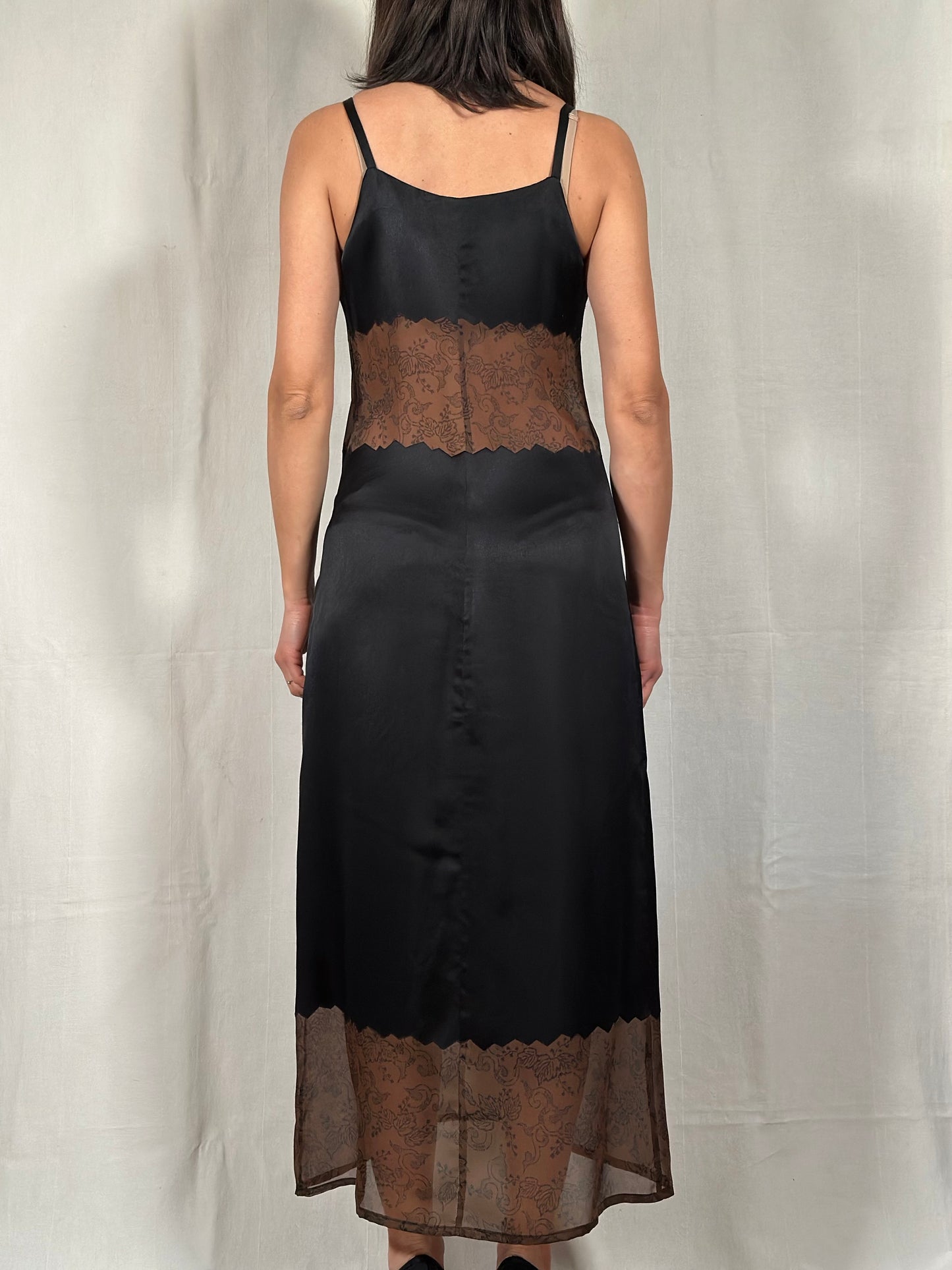 Slip Dress Fendi Vintage Anni ‘90 Nero e Marrone