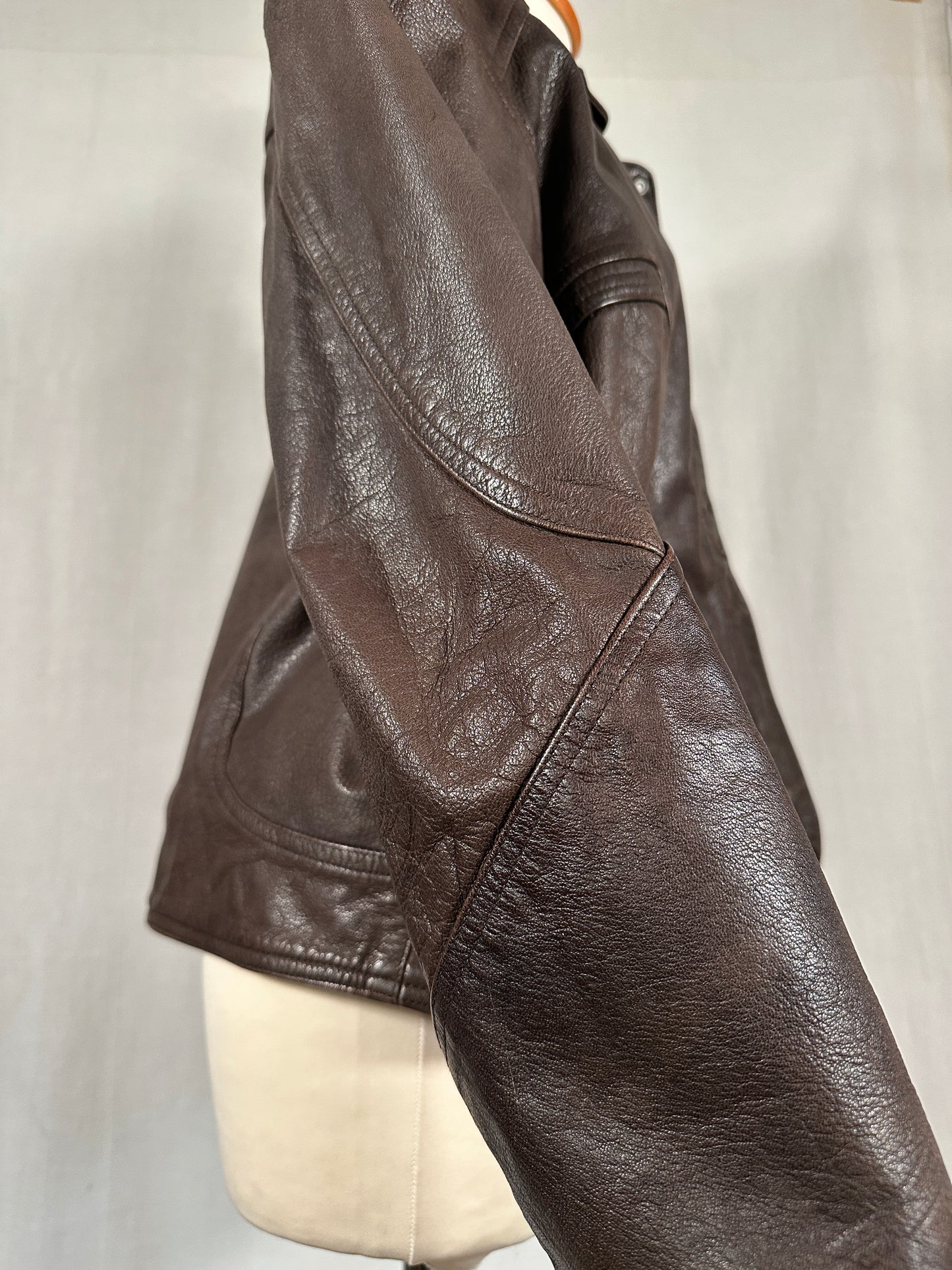 Giubbotto Anni ‘90 in Pelle Marrone