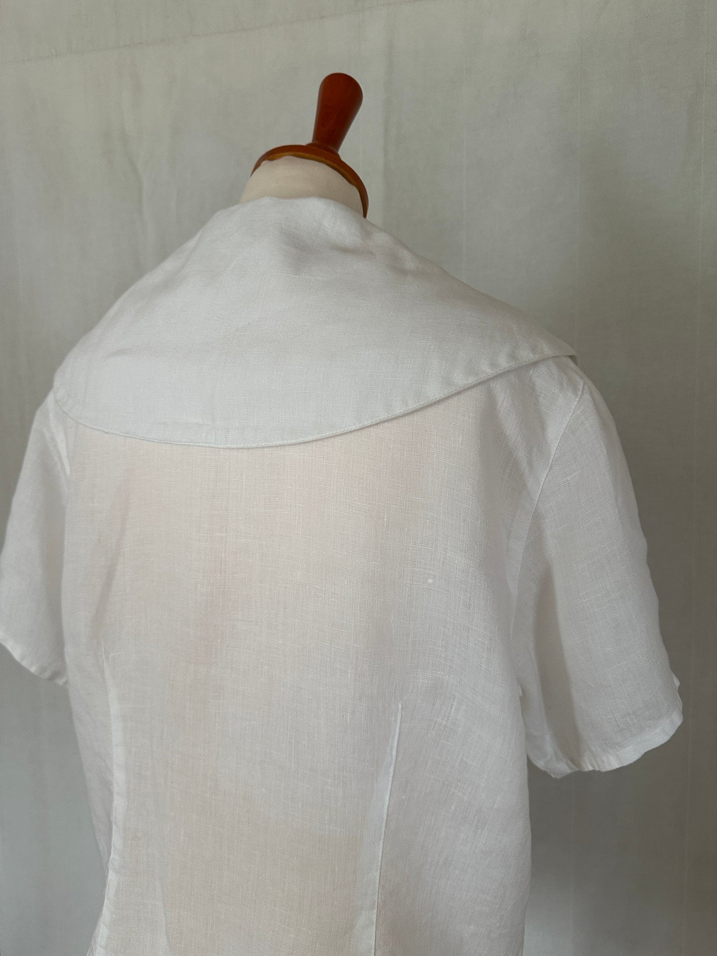 Camicia Vintage Anni ‘80 in Lino Bianca