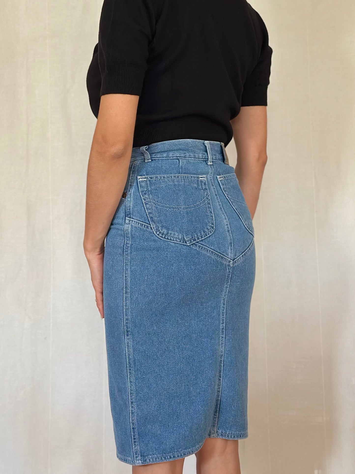 Gonna Vintage Oaks by Ferrè Anni ‘80 in Jeans Tg.36