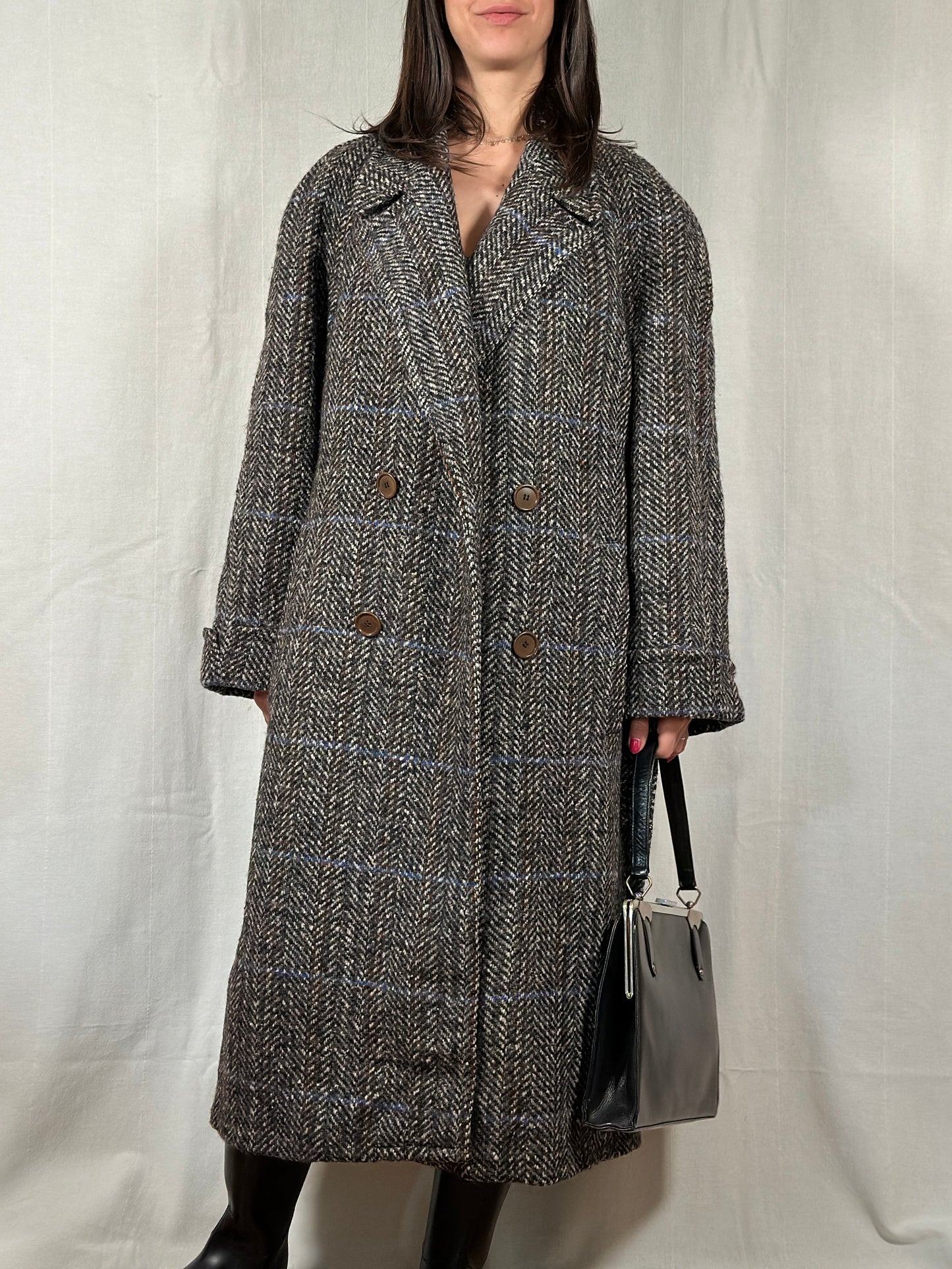 Cappotto Corneliani Vintage Anni ‘80 in Lana Spigata