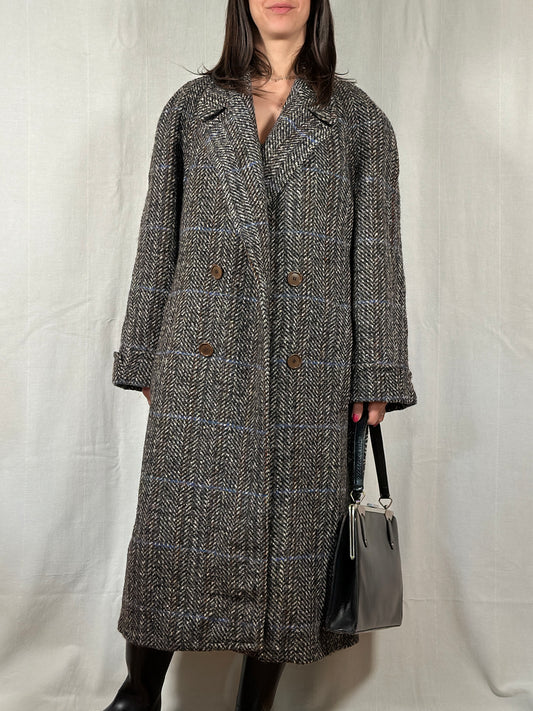 Cappotto Corneliani Vintage Anni ‘80 in Lana Spigata