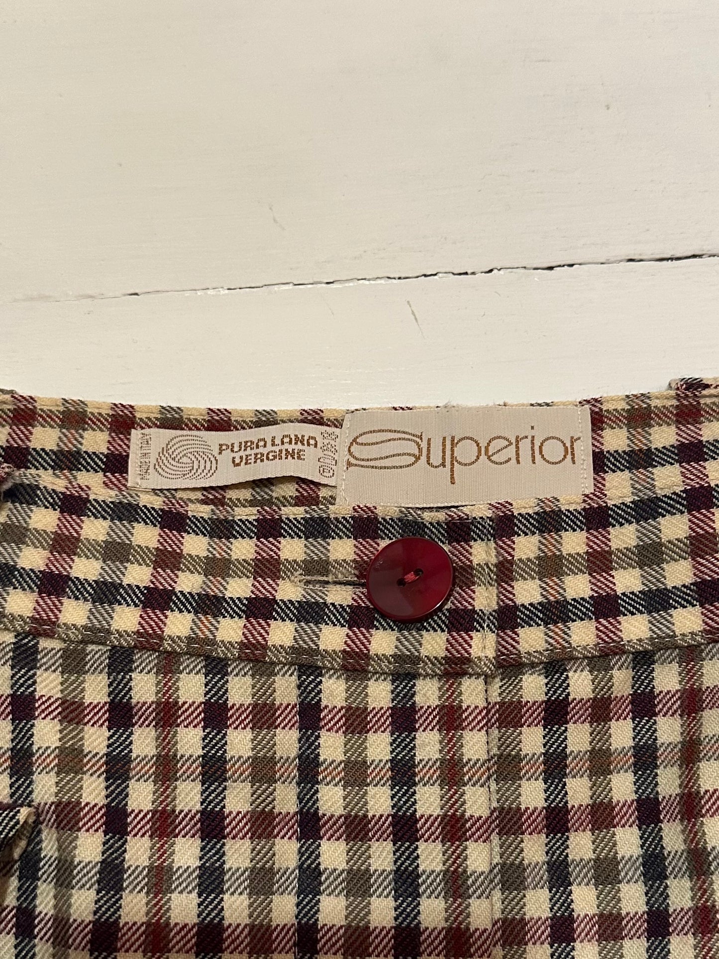 Gonna Longuette Vintage Superior a Quadri in Lana