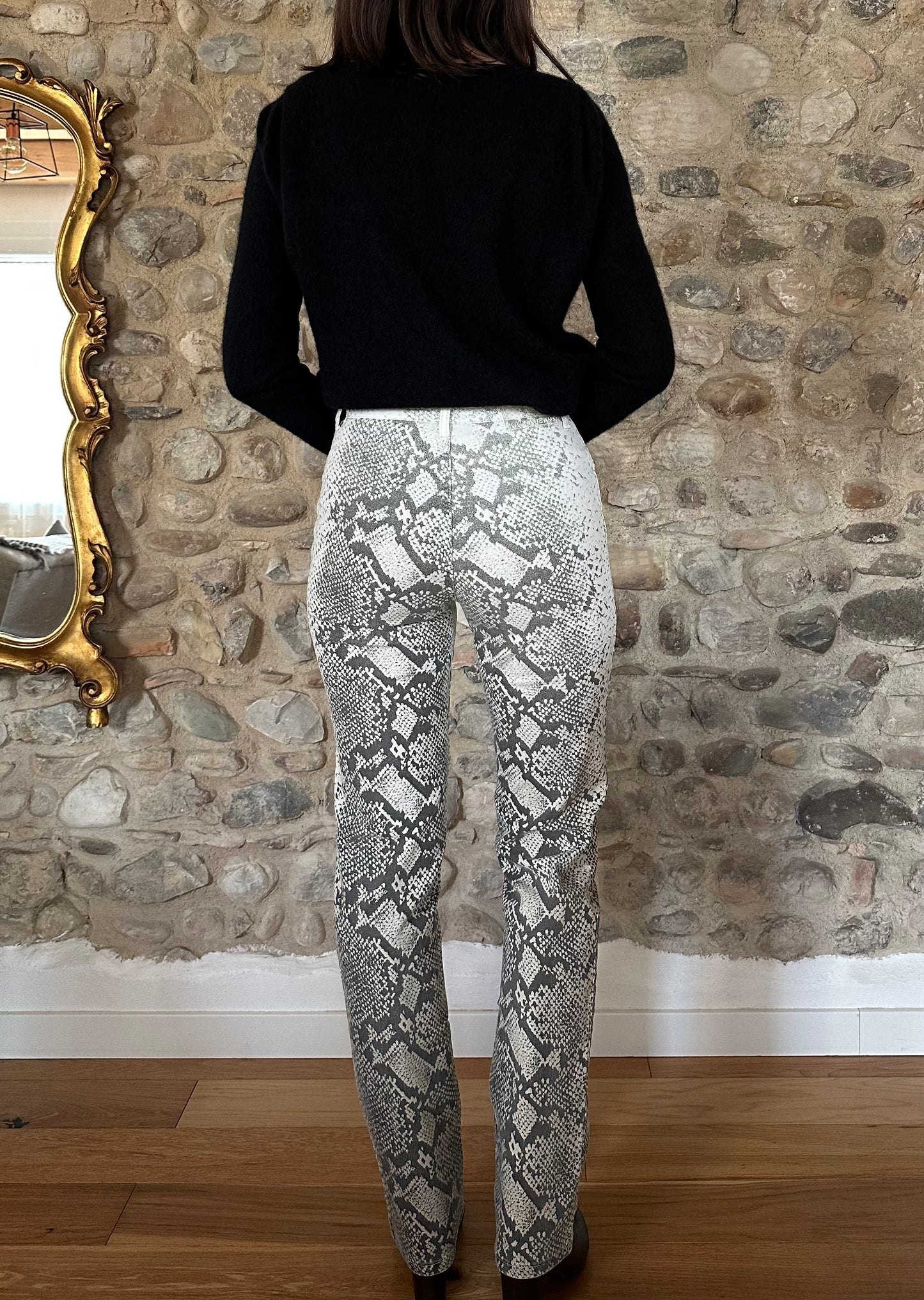 Pantaloni Krizia Jeans Pitonati Anni ‘90 Tg.38/40