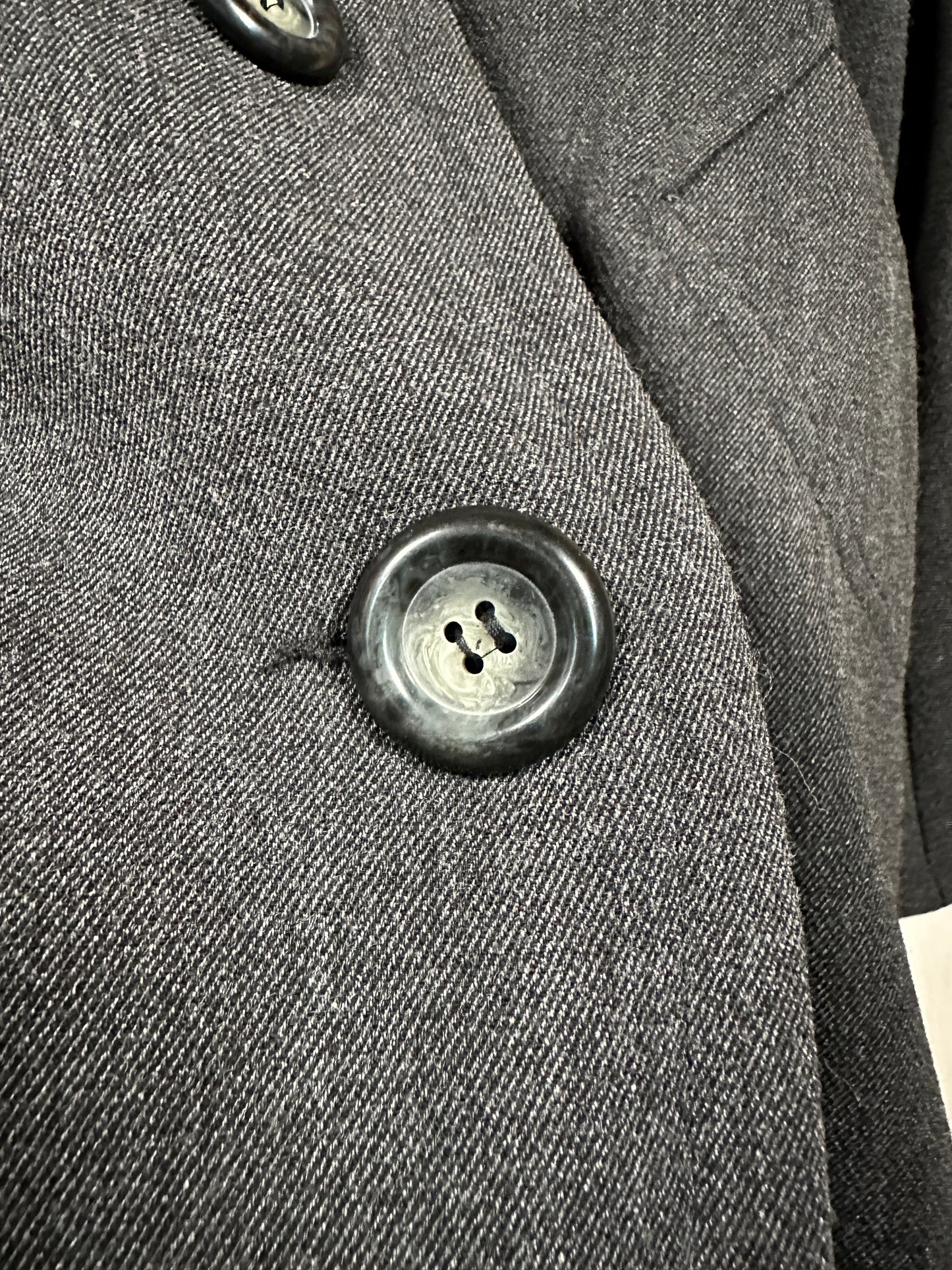 Giacca Lunga Vintage Anni ‘70 in Misto Lana Grigio Scuro