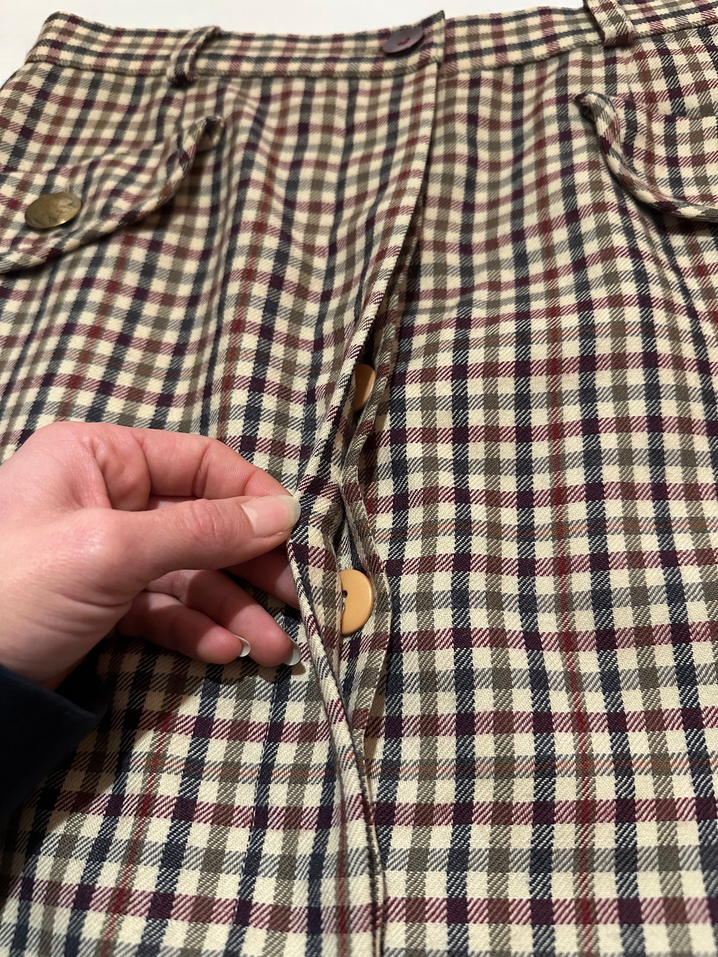 Gonna Longuette Vintage Superior a Quadri in Lana