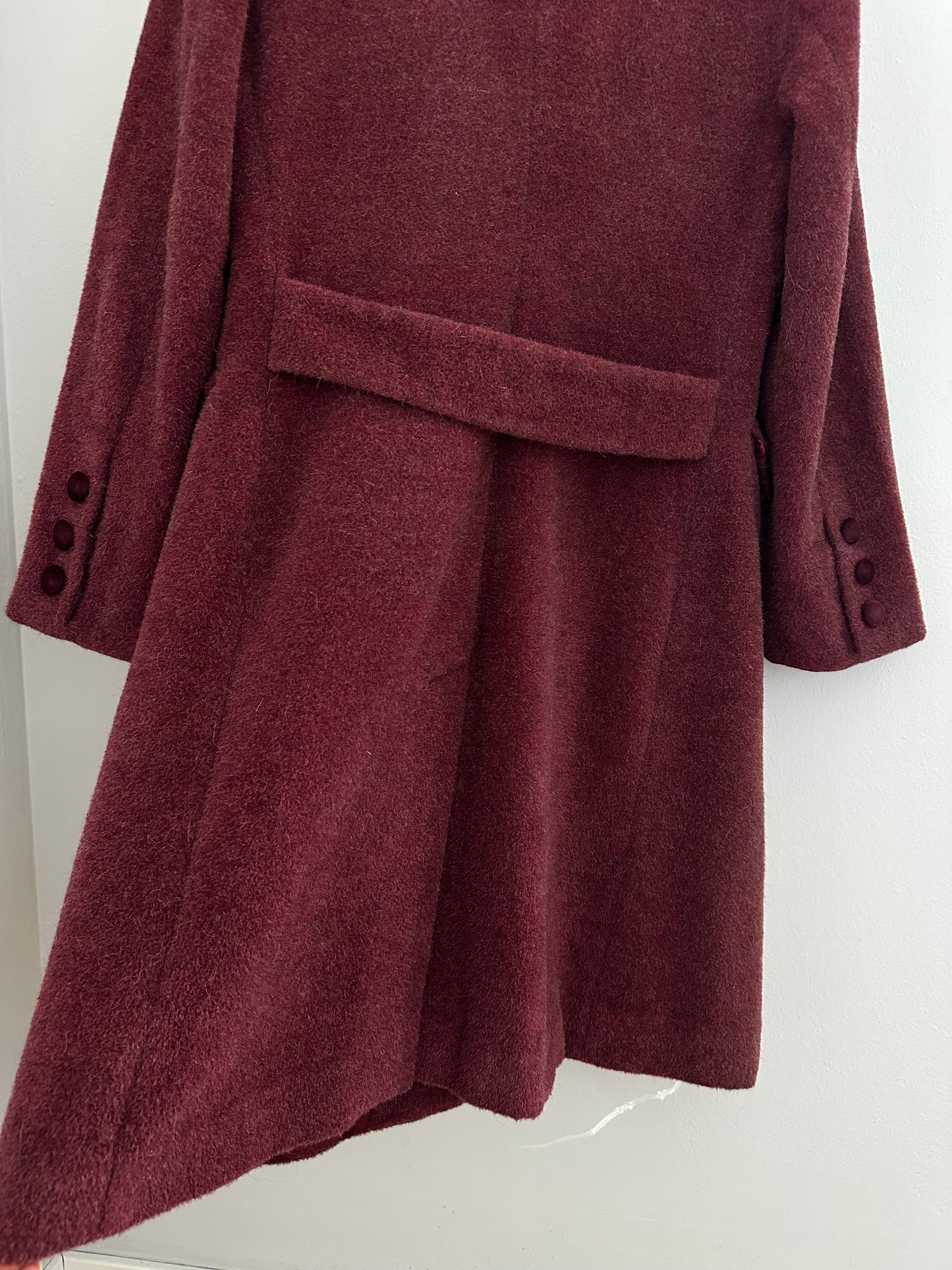 Cappotto Anni ‘90 Nicoletta Ruggiero in Lana e Angora Vinaccia