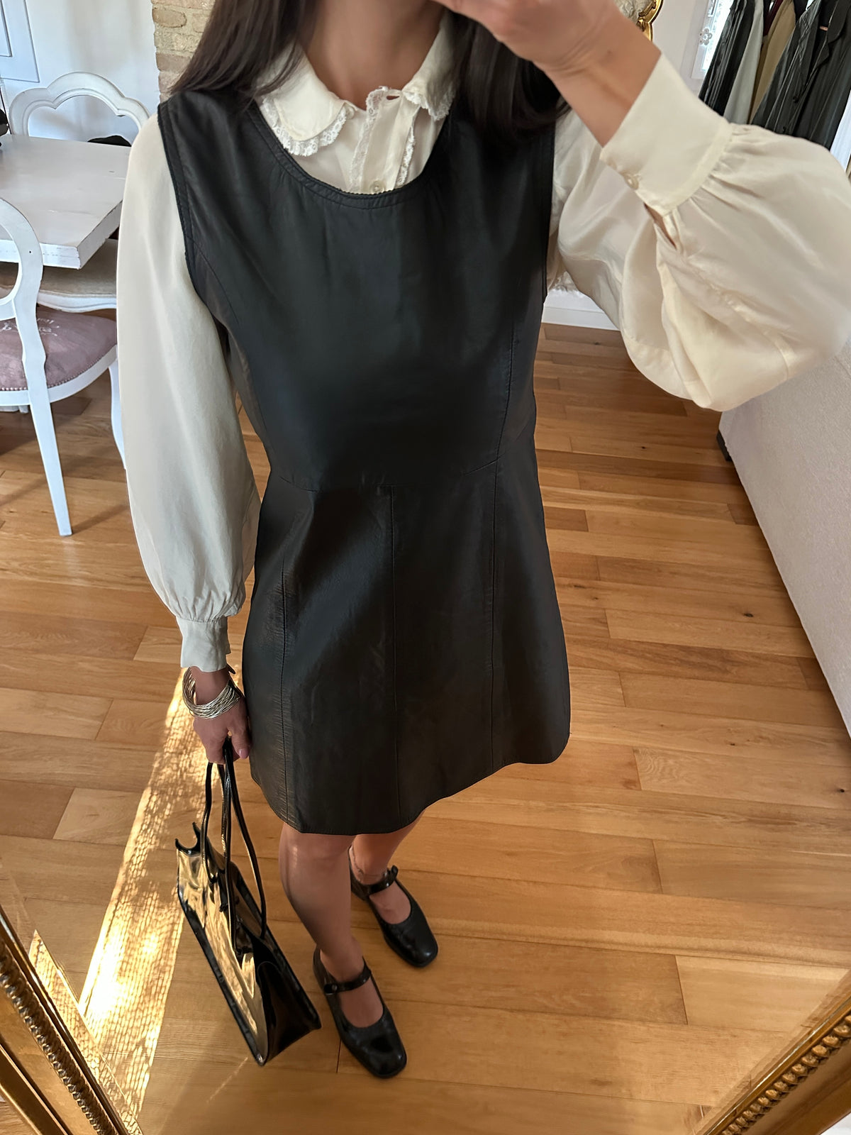 Abito Vintage Elisa Landri Anni ‘90 in Pelle Nera