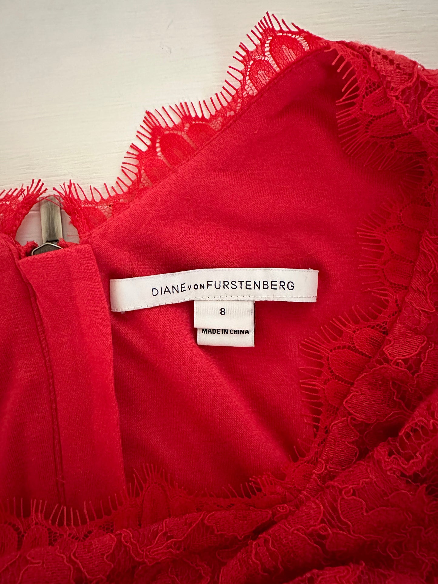 Abito Diane Von Furstenberg in Pizzo Corallo Tg.44