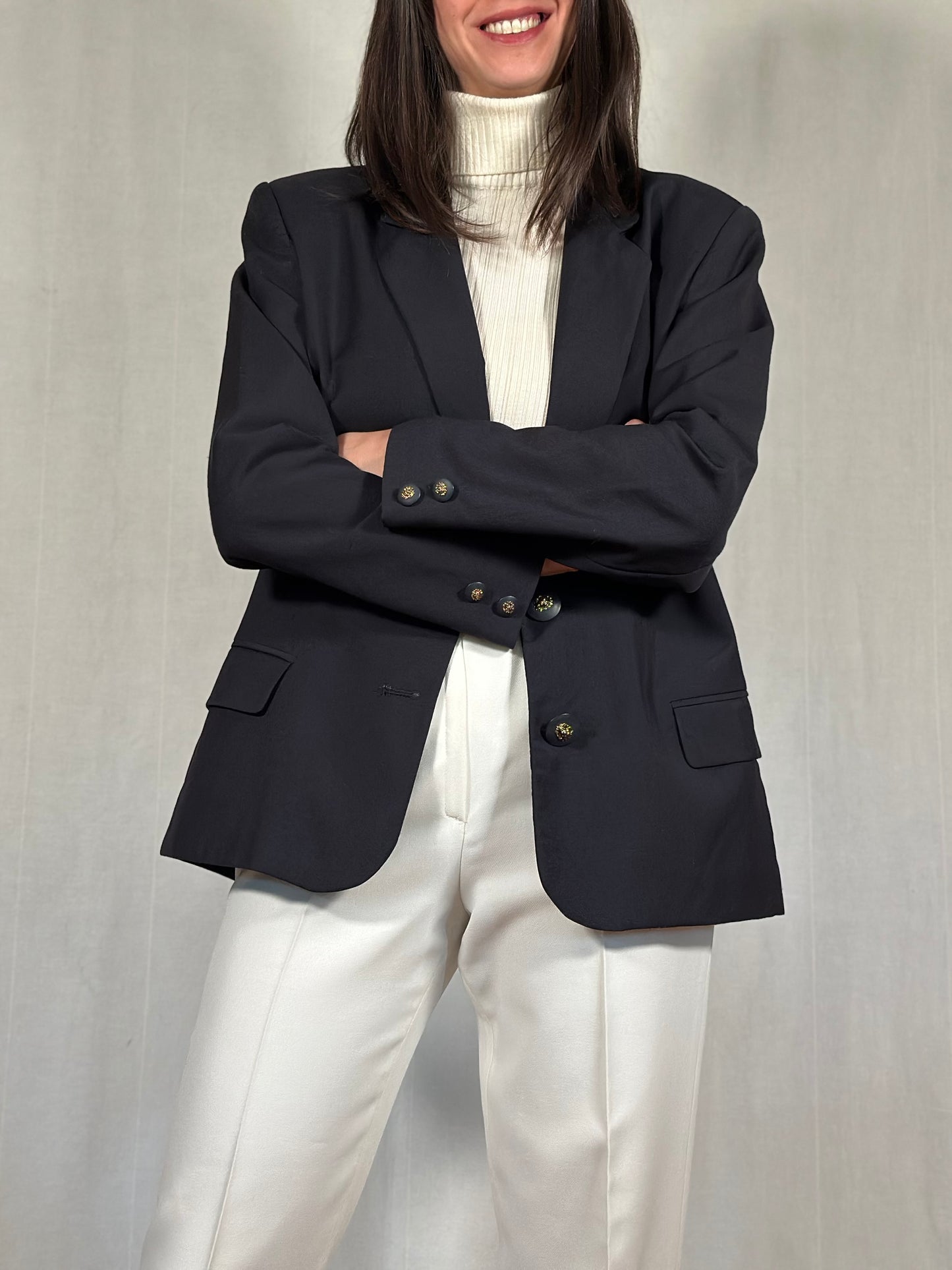 Blazer Vintage Anni ‘80 in Lana Blu