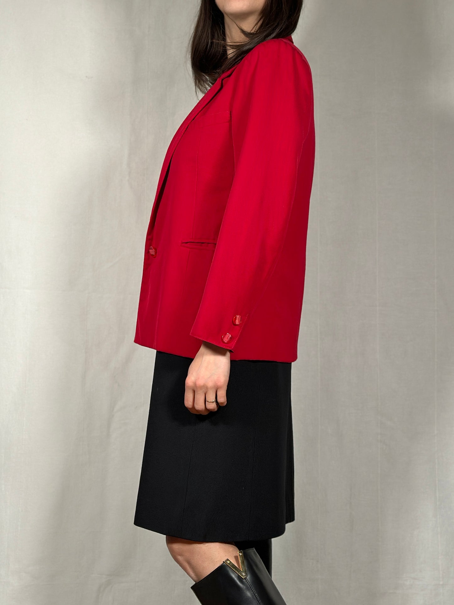 Giacca Sartoriale Anni ‘90 in Lana Rossa