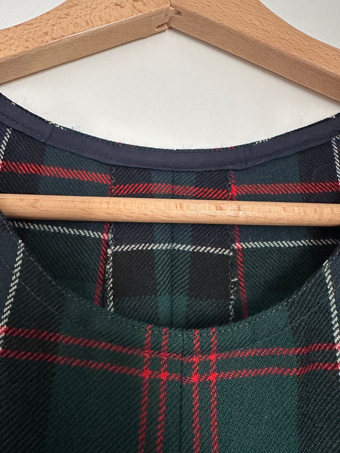 Abito Sartoriale Anni ‘60 in Lana Tartan Verde Blu