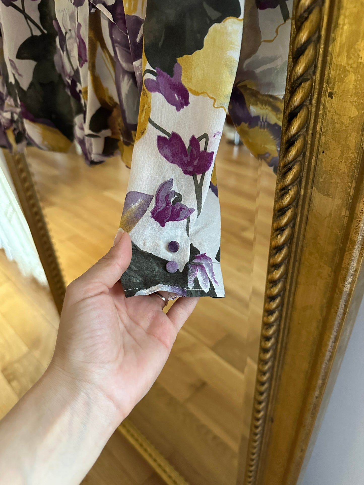 Camicia Anni ‘80 in Seta Floreale Tg.40/42