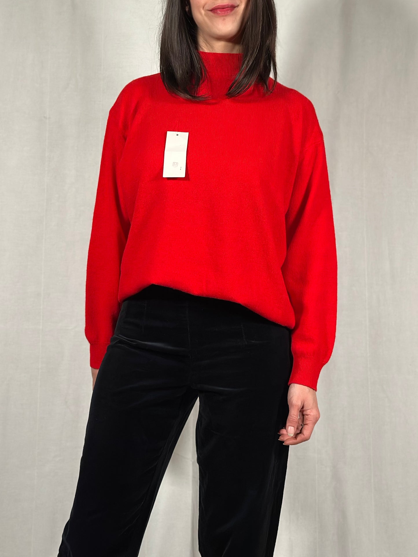 Lupetto Vintage Nuovo in Lana Rosso