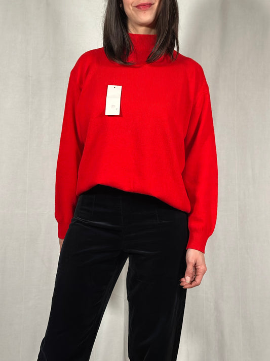 Lupetto Vintage Nuovo in Lana Rosso