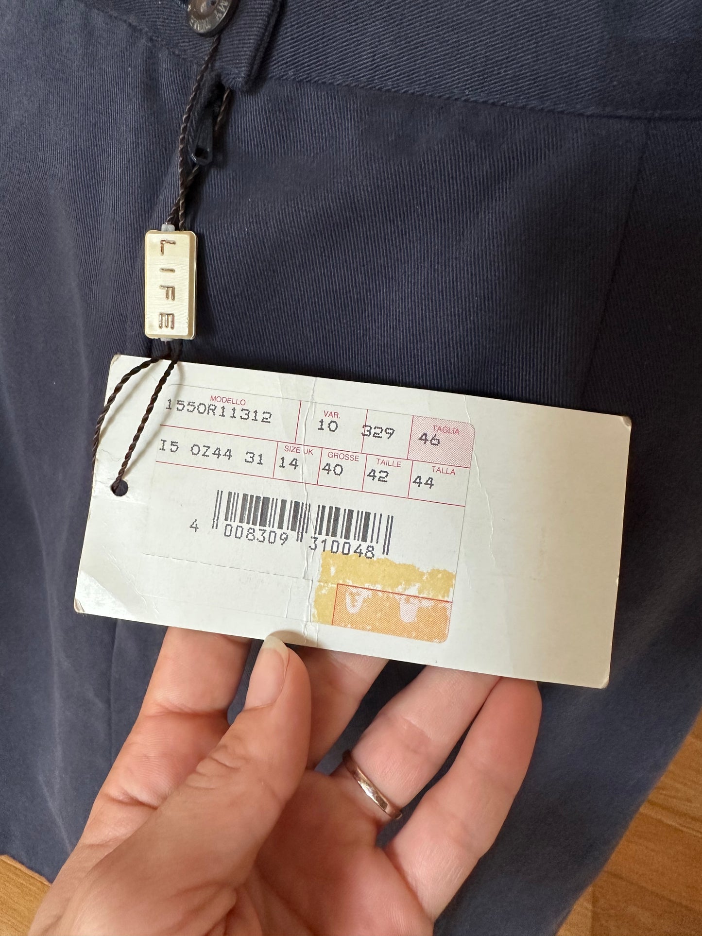 Minigonna Vintage Anni ‘90 Nuova in Cotone Blu Tg.42