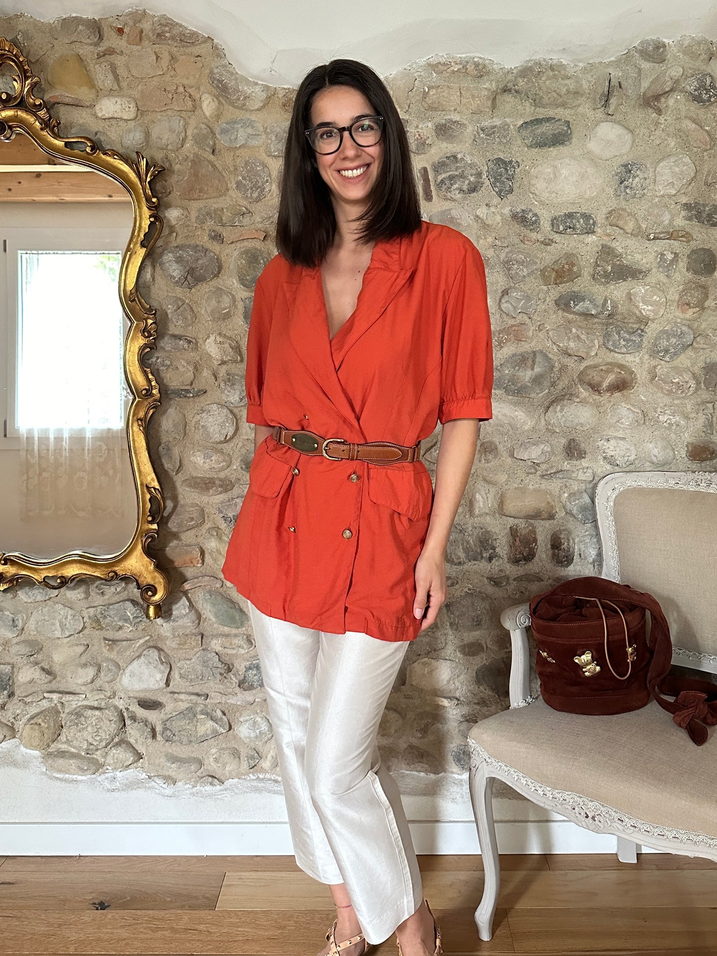 Camicia Nuova Anni Settanta Mattone Tg.48/50