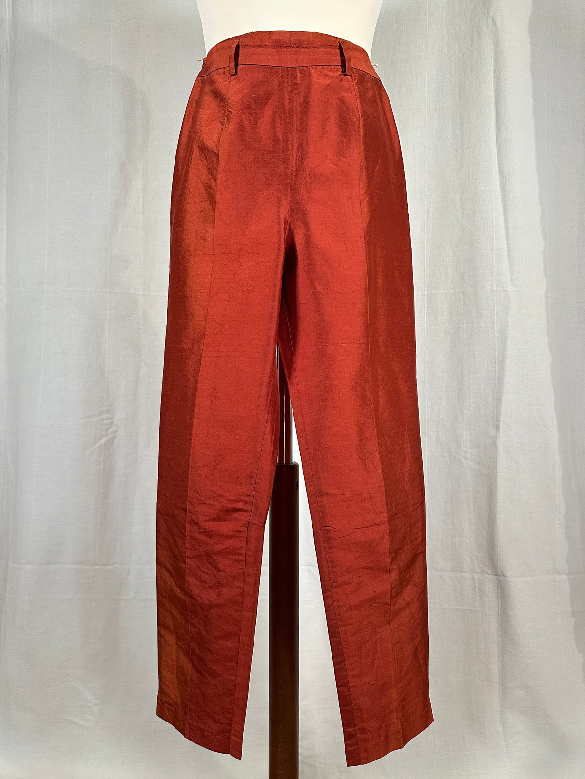 Pantaloni Anni ‘90 in Seta Mattone