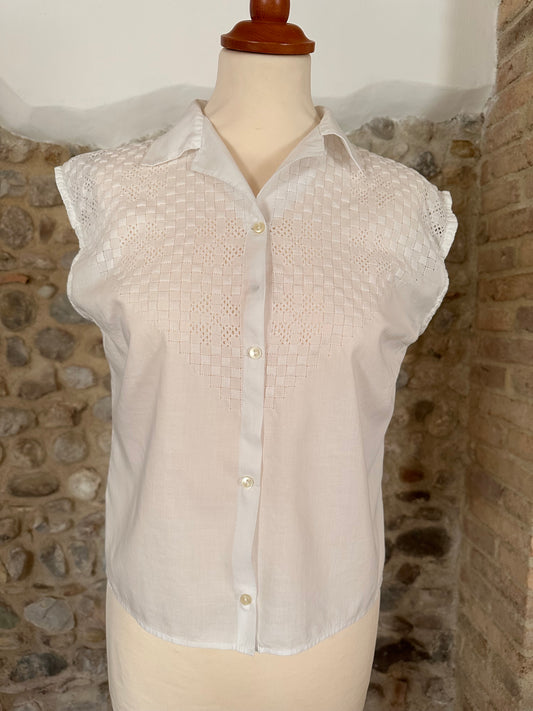 Camicia Anni ‘60 in Cotone Bianco Tg.42