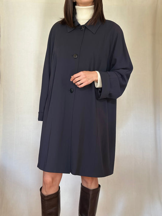 Soprabito / Giaccone Marina Rinaldi Lana e Viscosa Blu Tg.50/52