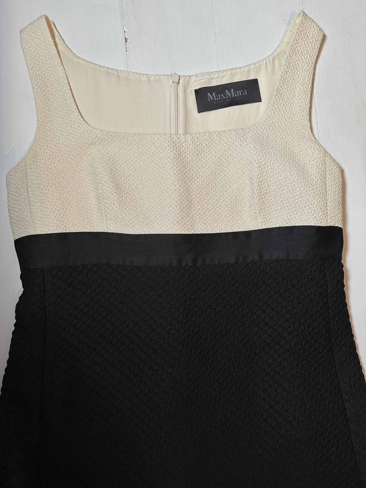 Abito MaxMara Pianoforte Elegante Nero e Panna Tg.42