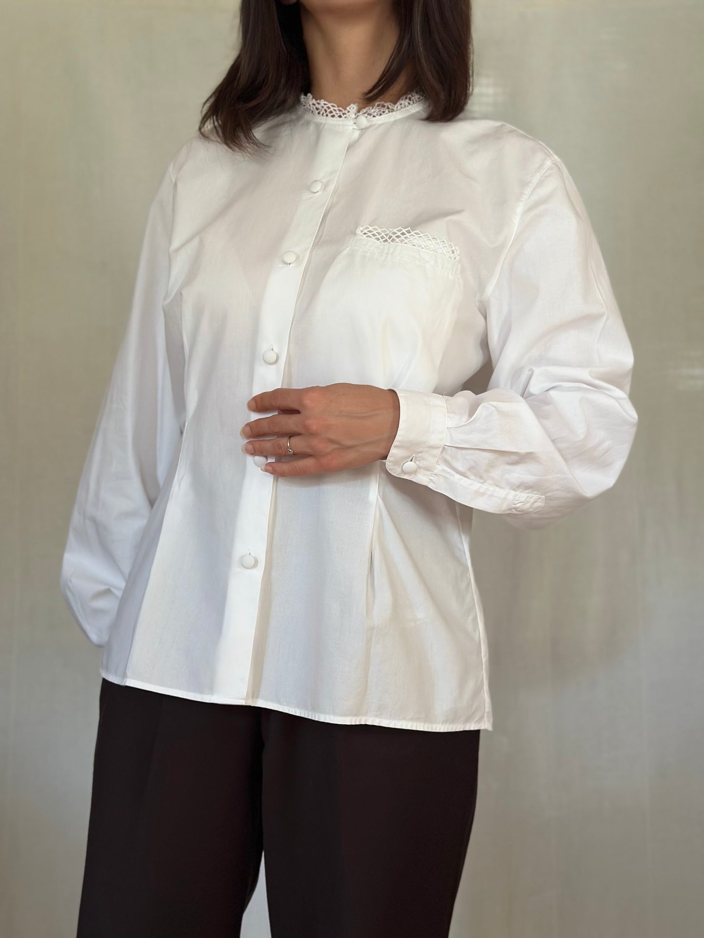Camicia Vintage Anni ‘90 Calbros in Cotone Bianca Tg.46/48