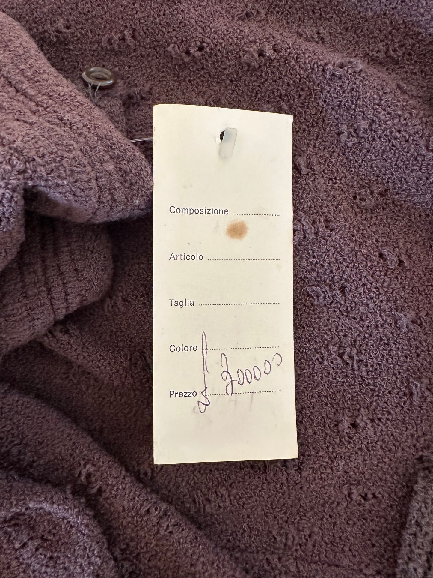 Abito Midi Anni ‘80 Nuovo Misto Lana Prugna Tg.42/44