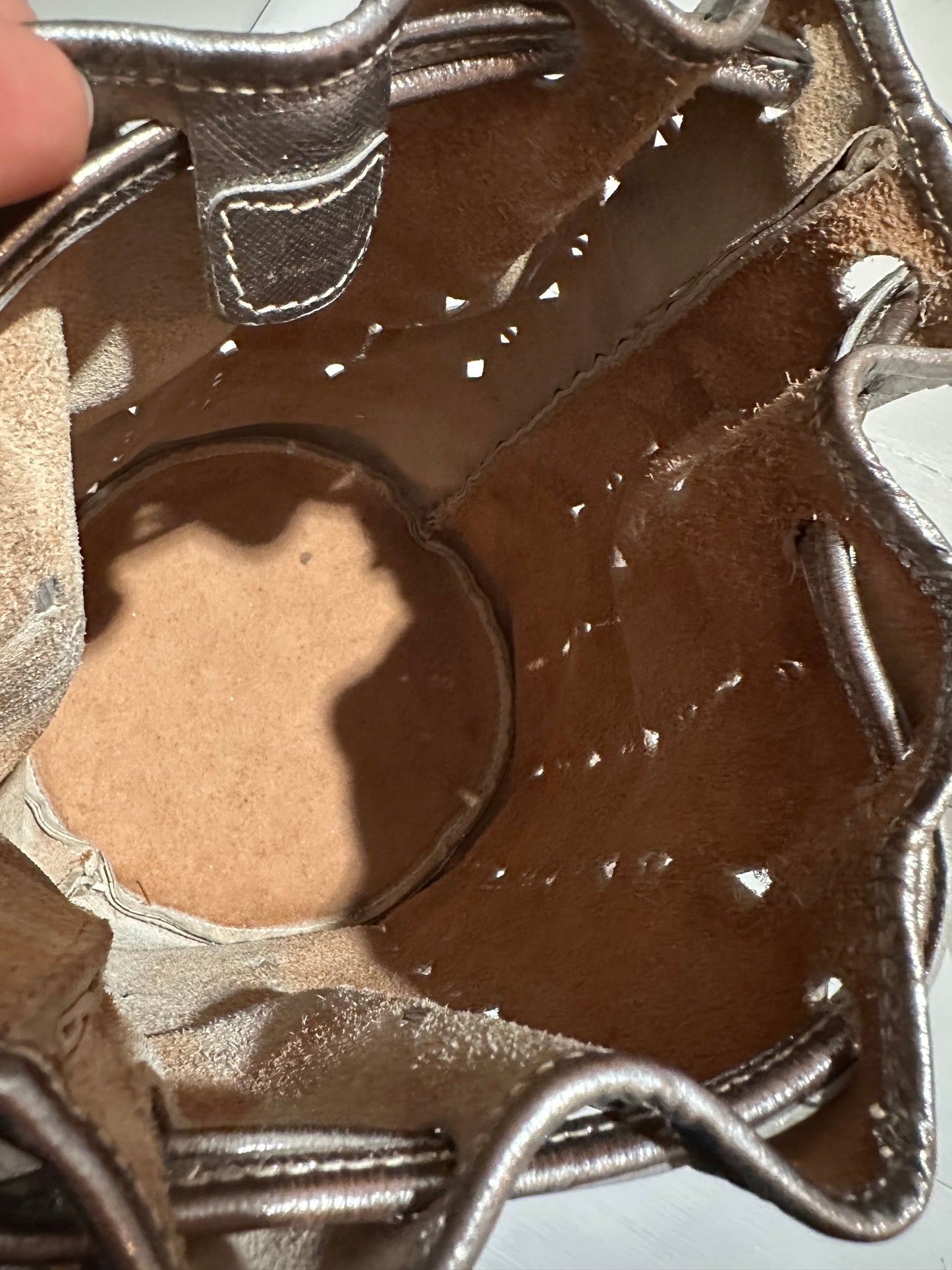 Borsa Secchiello Prada Anni ‘70 in Pelle Argento