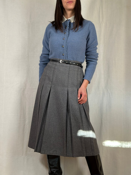 Gonna Vintage in Poli e Lana Grigia Tg.44