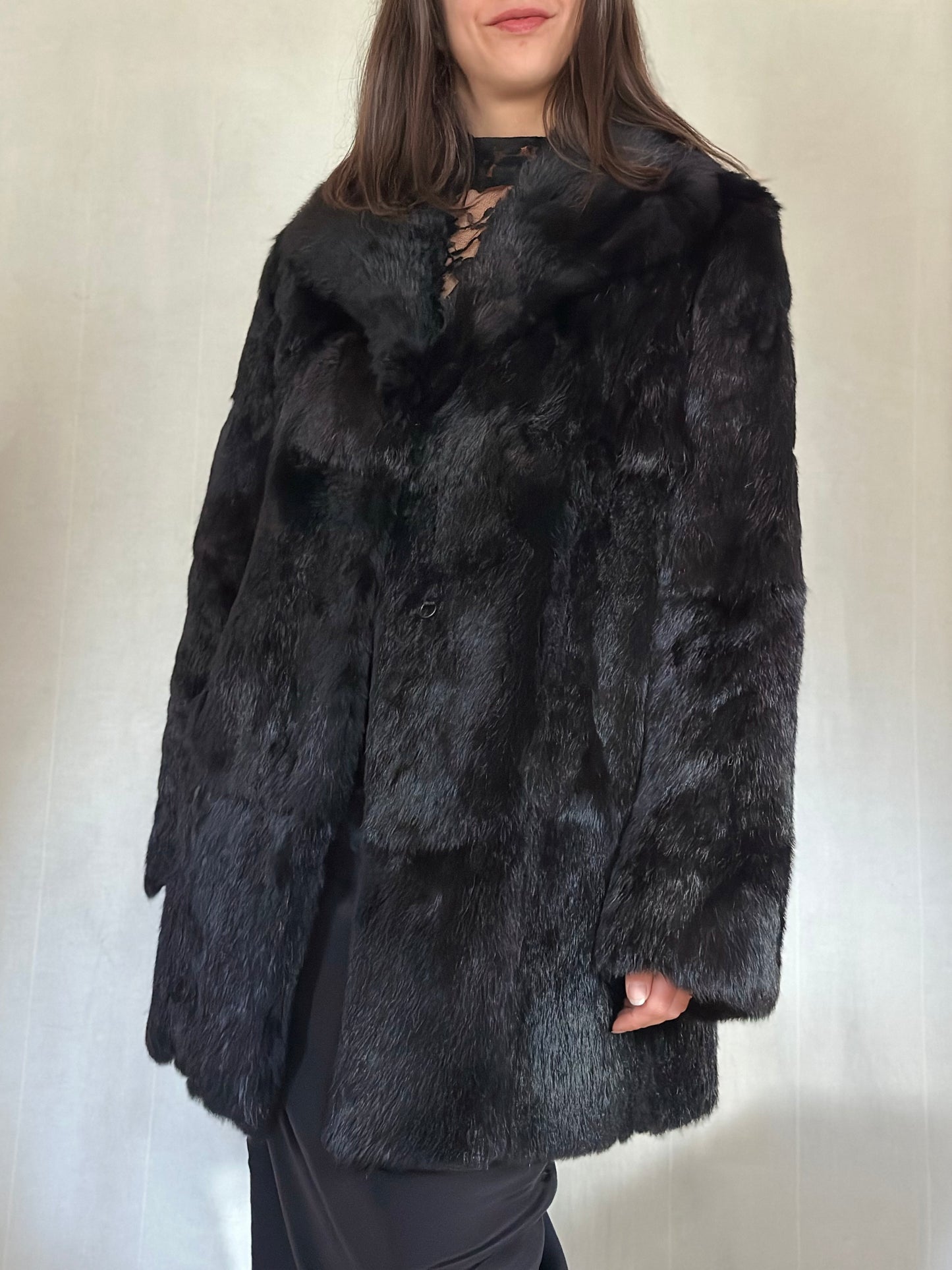 Pelliccia Vintage Anni ‘70 in Lapin Nera