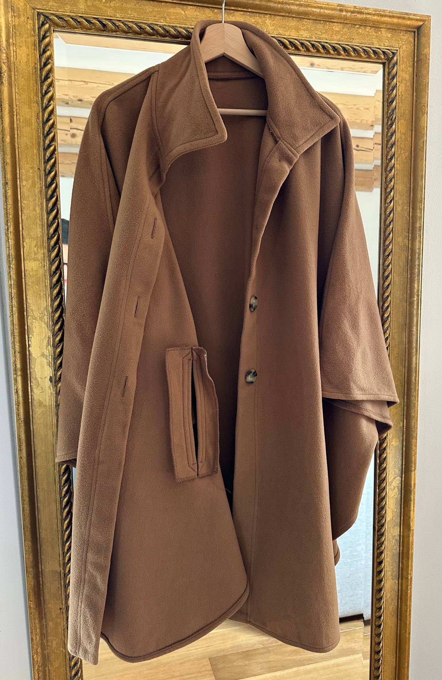 Cappa Mantella Anni ‘70 in Lana Marrone Biscotto Tg.Unica