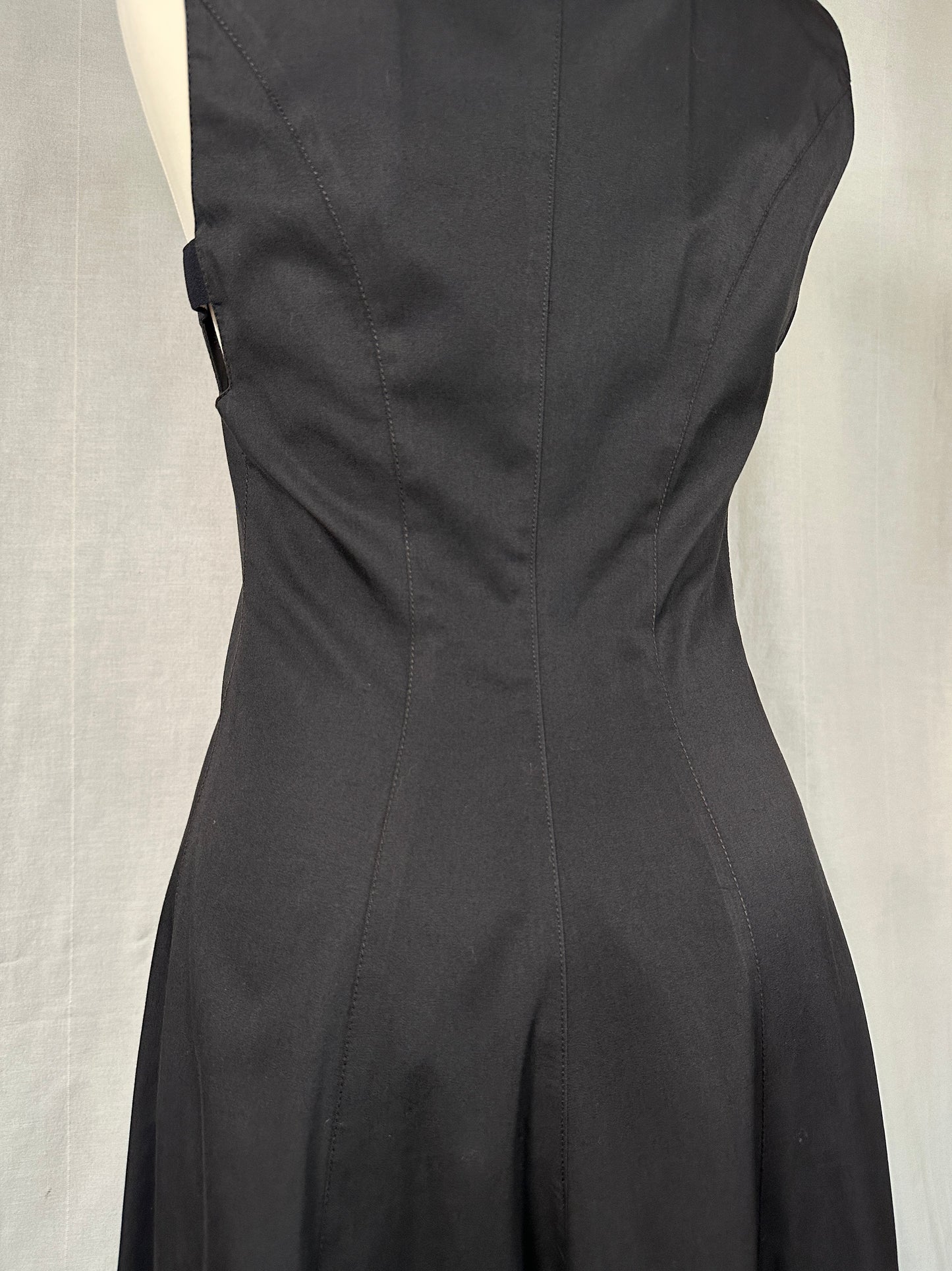 Abito Lungo Chemisier Anni 2000 Cut-Out Nero