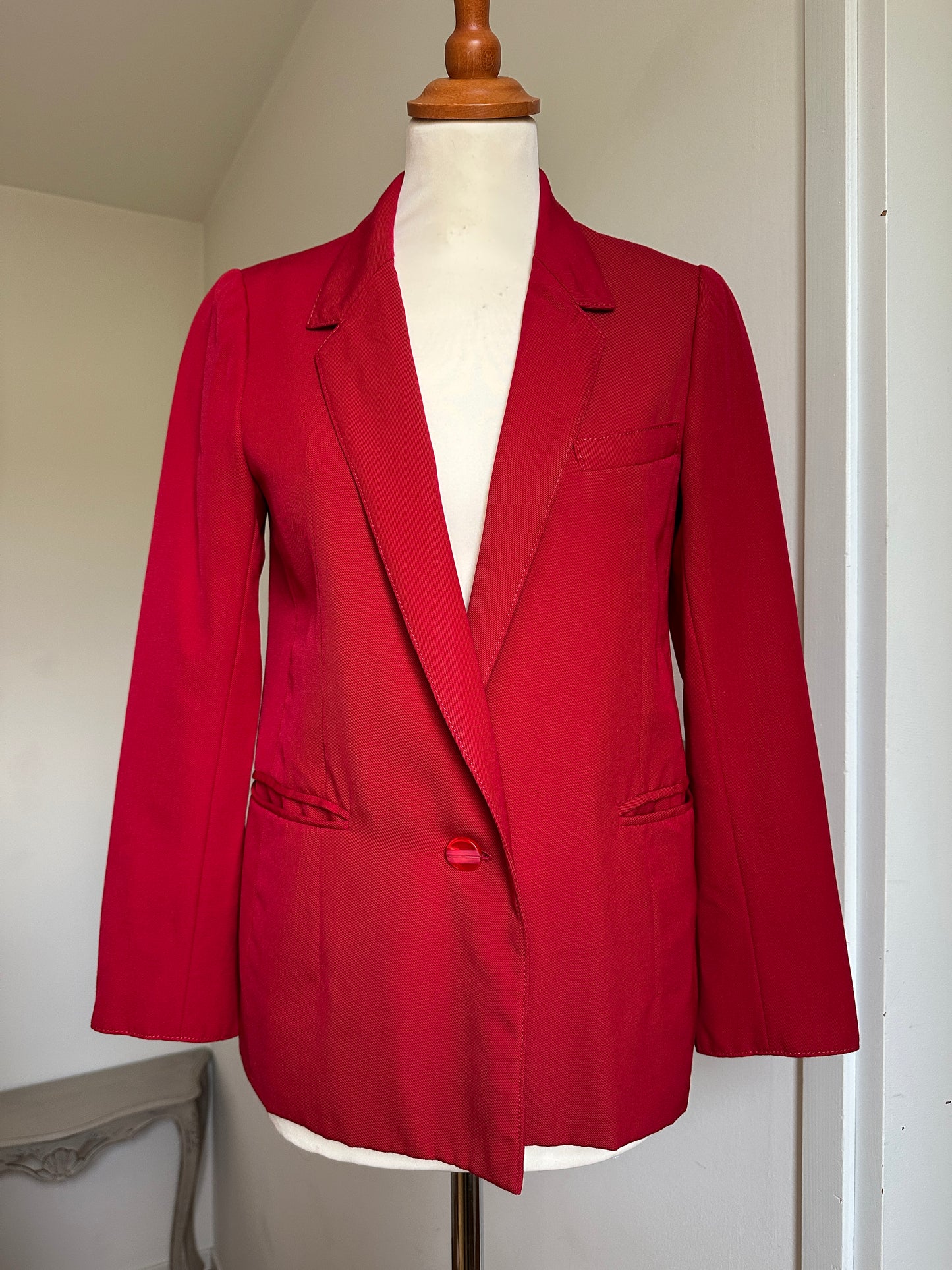 Giacca Sartoriale Anni ‘90 in Lana Rossa