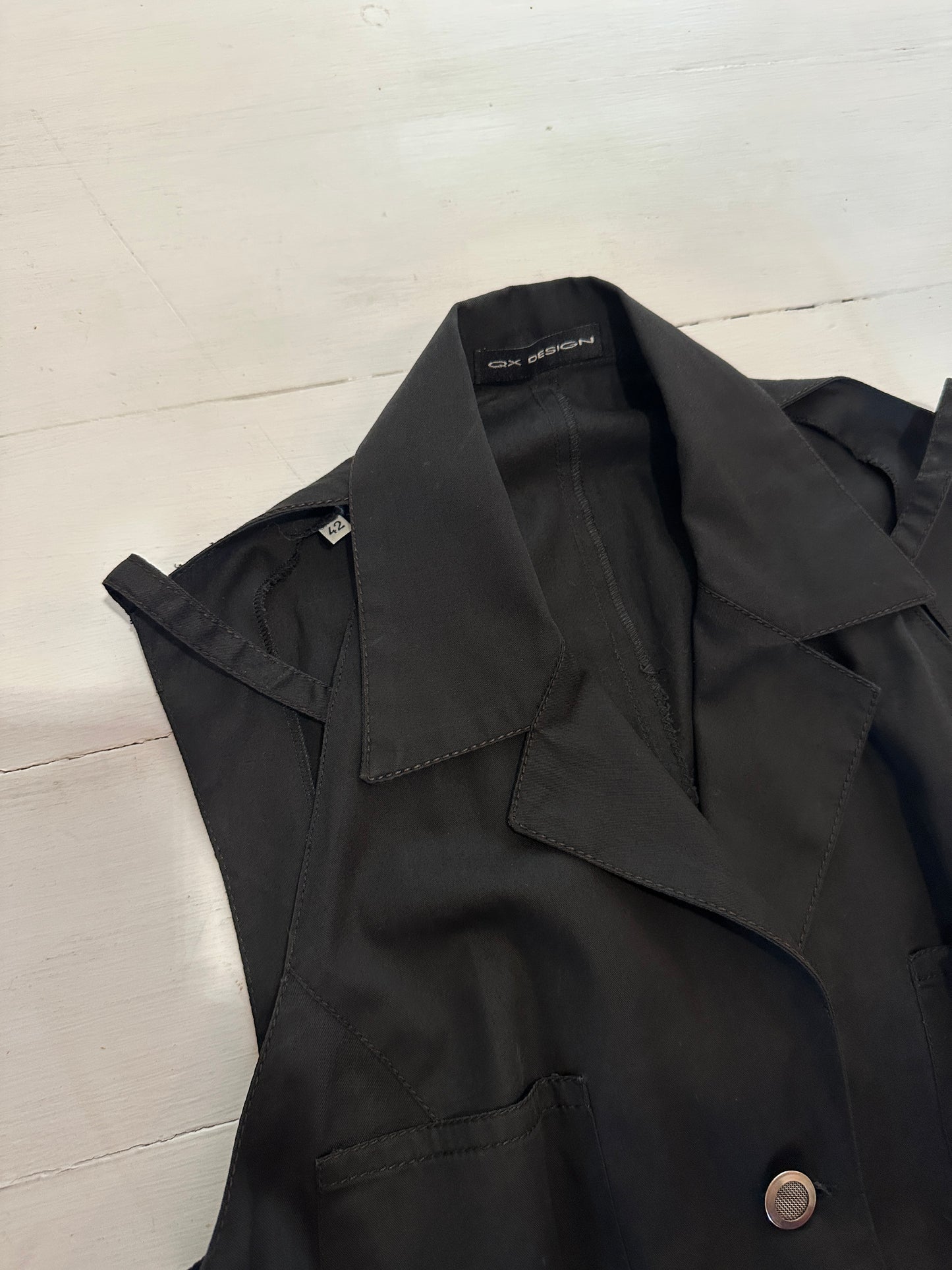 Abito Lungo Chemisier Anni 2000 Cut-Out Nero