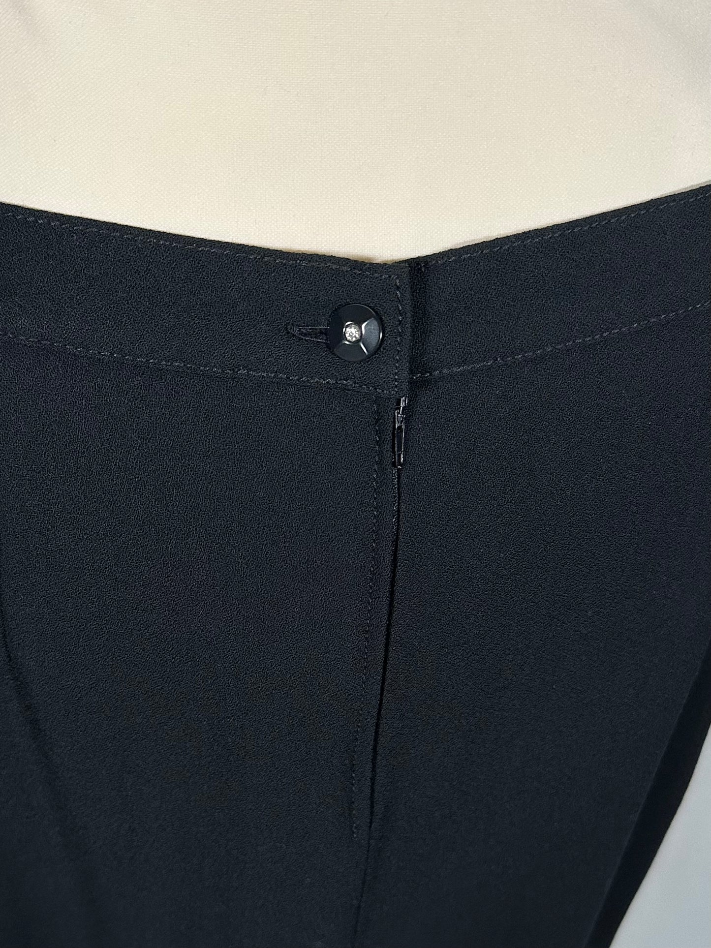 Gonna Anni ‘70/‘80 in Lana Nera con Balza Plissé Tg.44/46