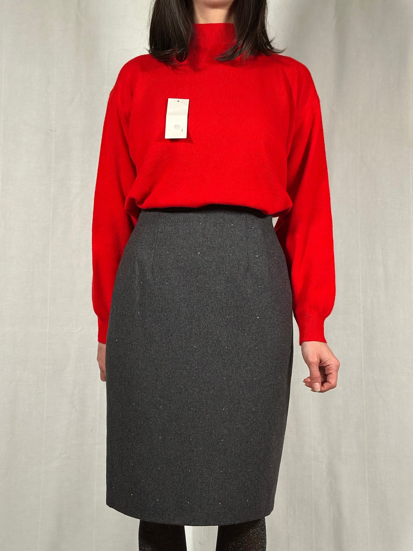 Lupetto Vintage Nuovo in Lana Rosso