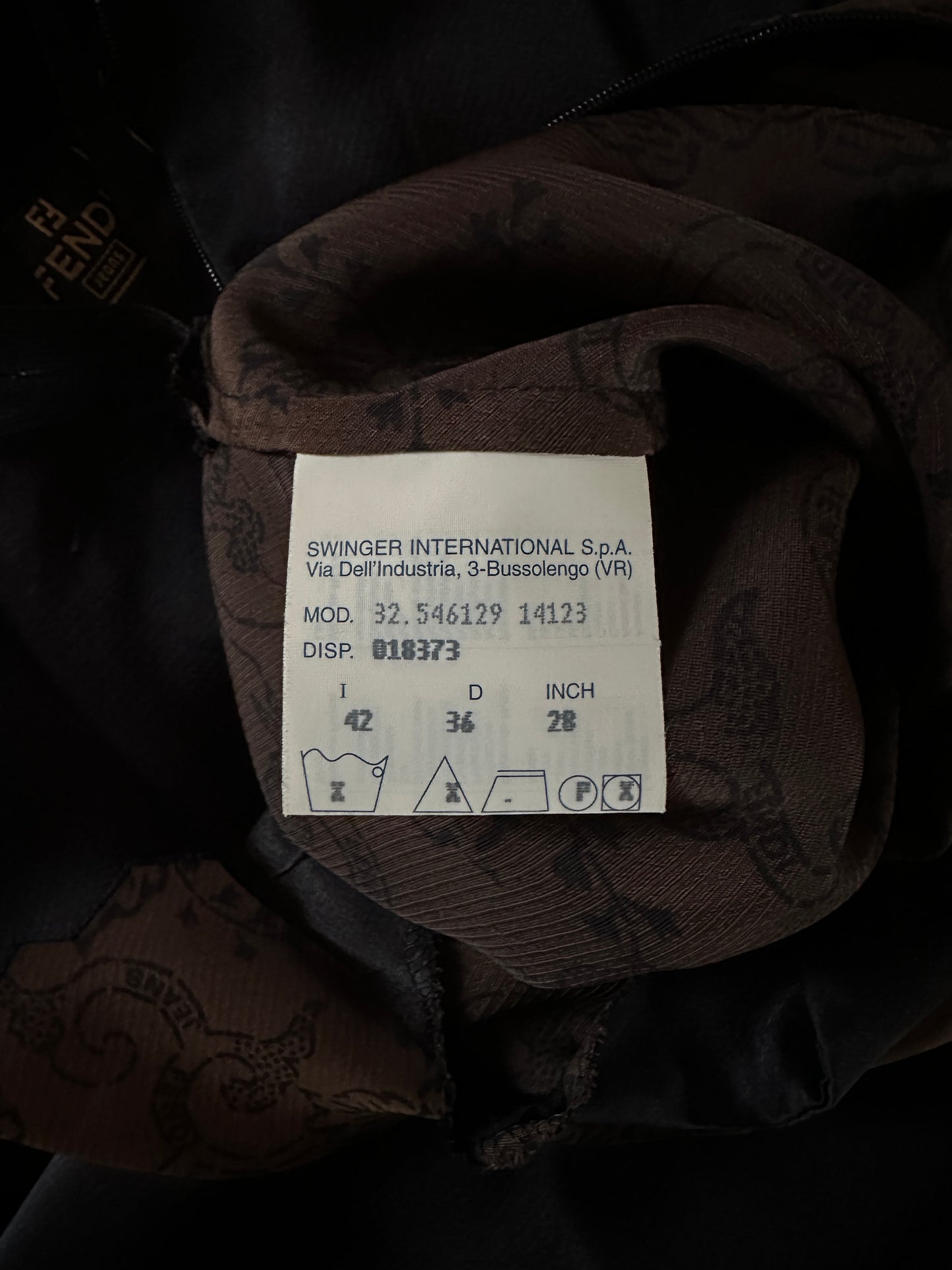 Slip Dress Fendi Vintage Anni ‘90 Nero e Marrone