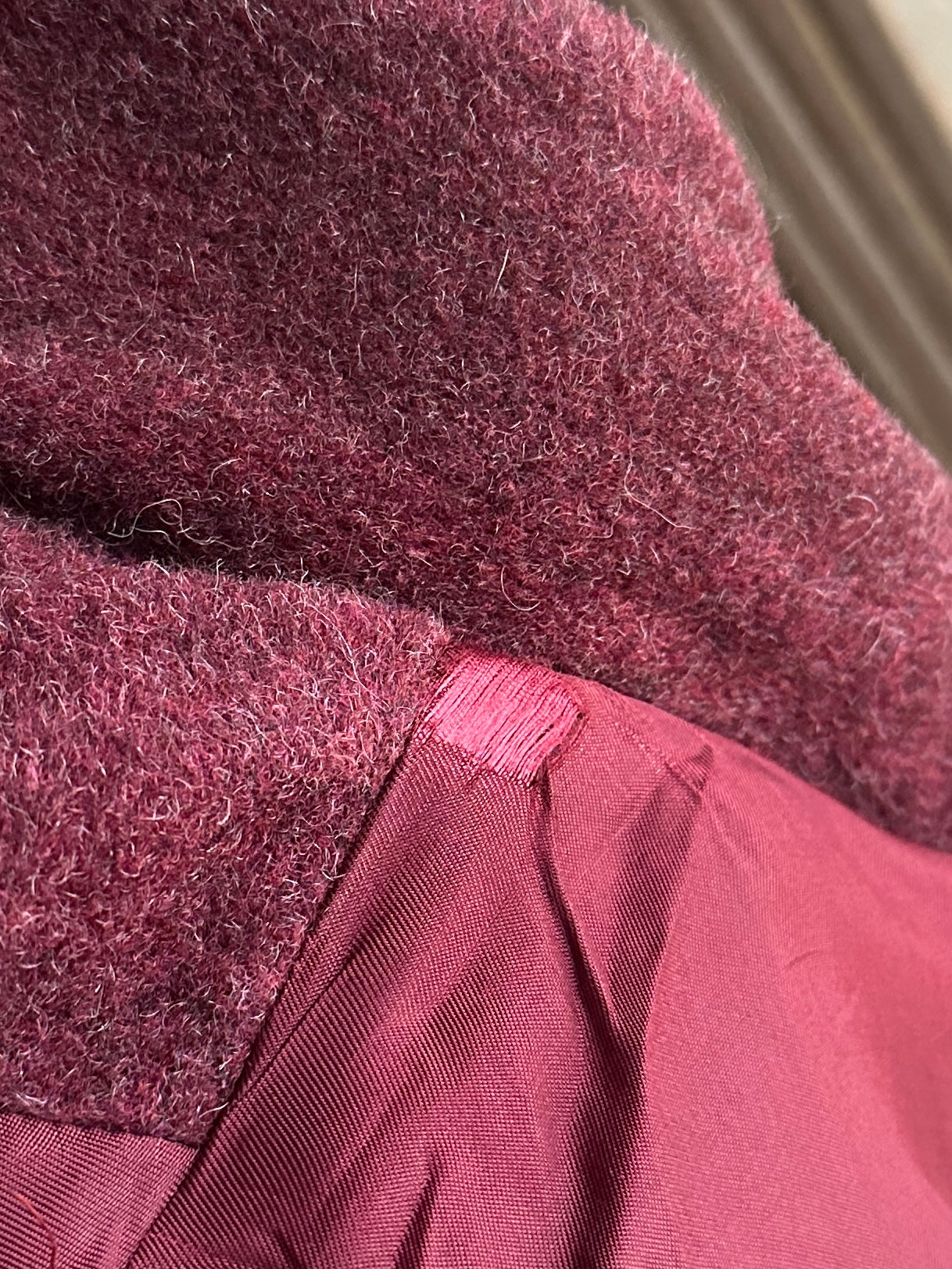 Cappotto Anni ‘90 Nicoletta Ruggiero in Lana e Angora Vinaccia