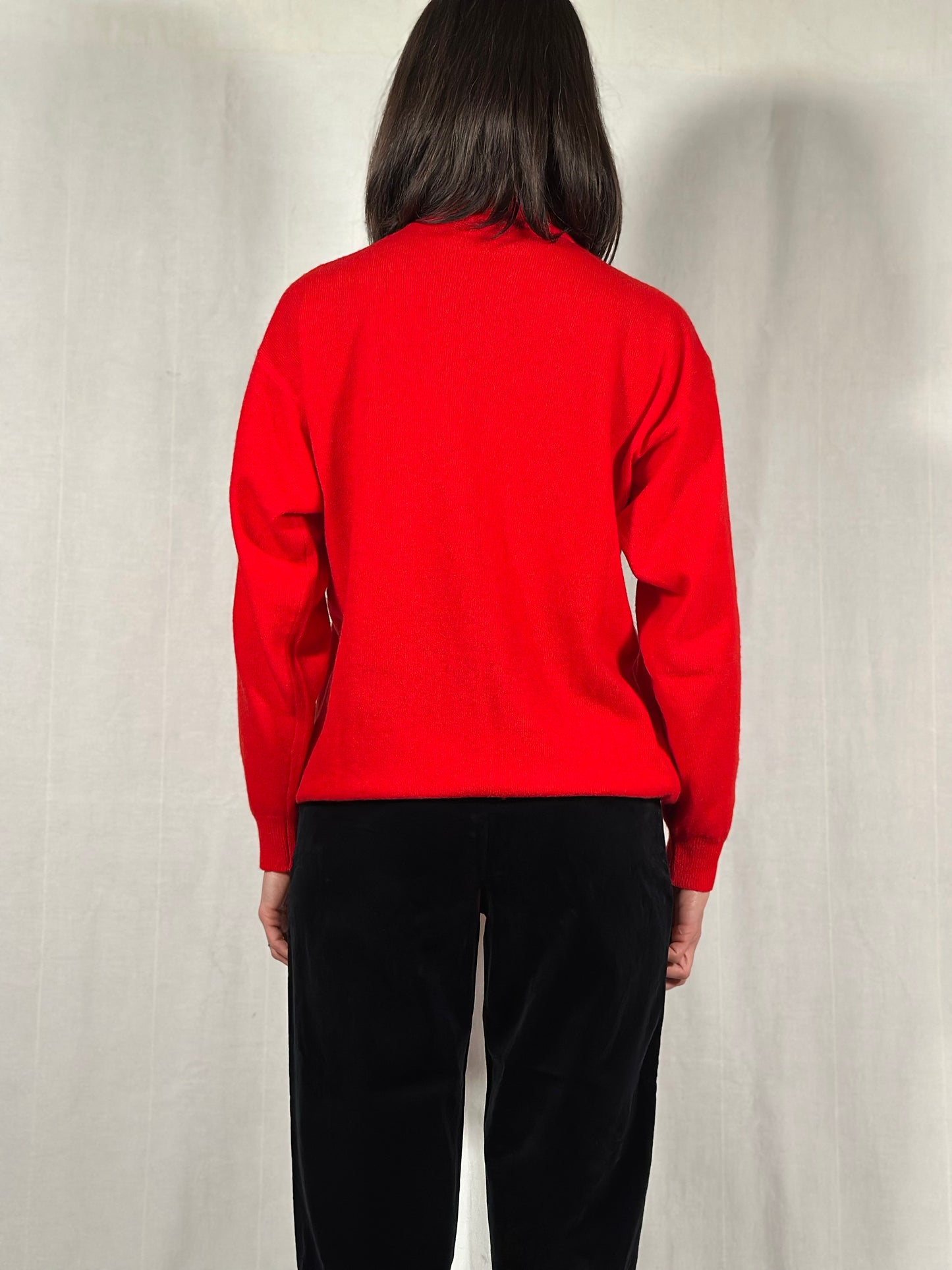 Lupetto Vintage Nuovo in Lana Rosso