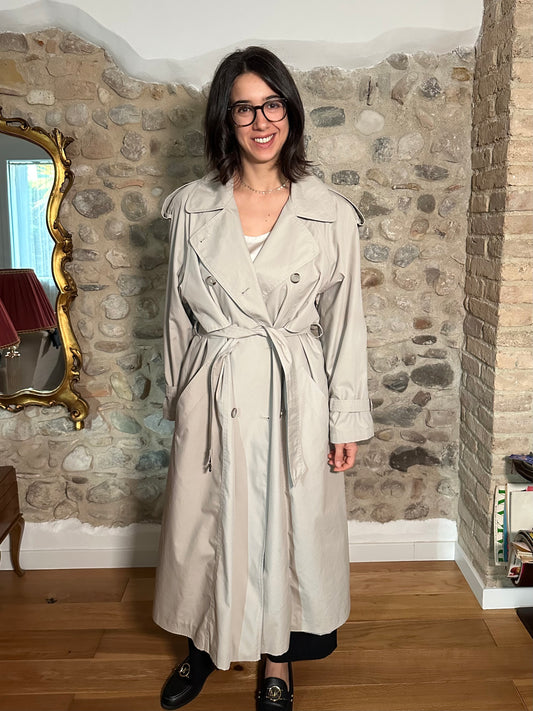 Trench Vintage Classico Grigio Chiaro Tg.Fino 48