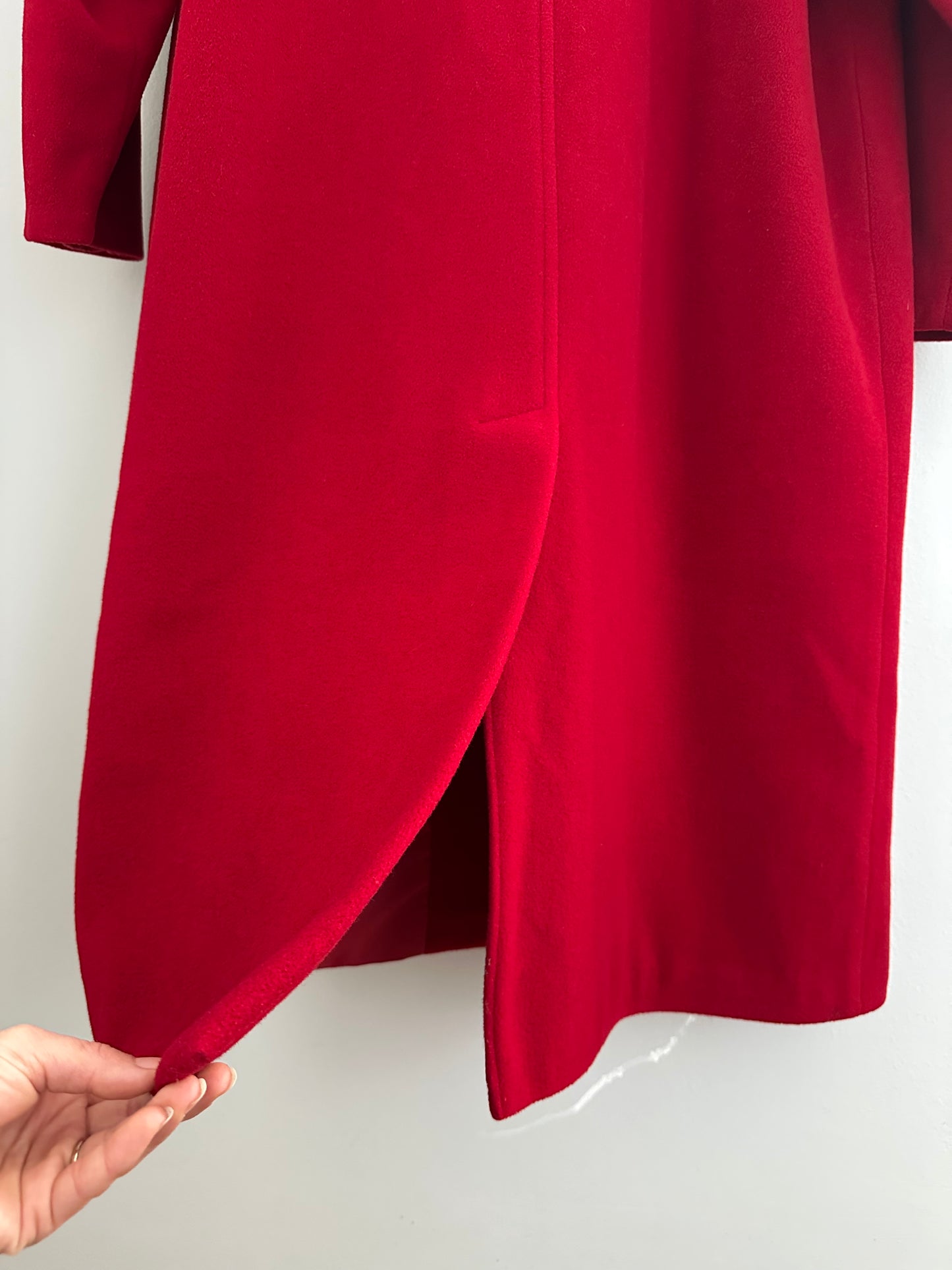 Cappotto Lungo Vintage Anni ‘80 in Misto Lana Rosso