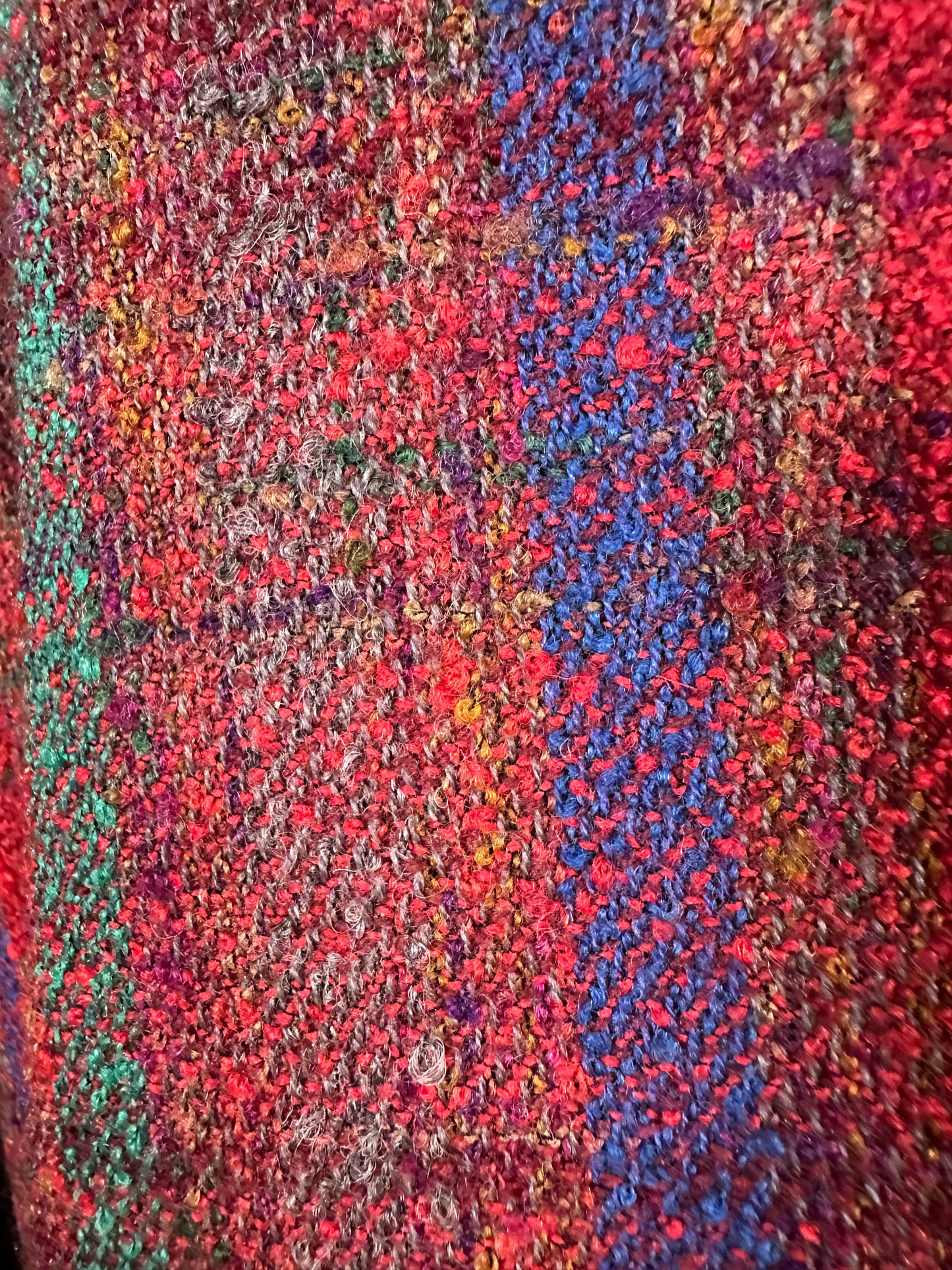 Giacca Missoni Vintage Anni ‘80 in Tweed di Lana Bouclé Bordeaux Tg.44/46