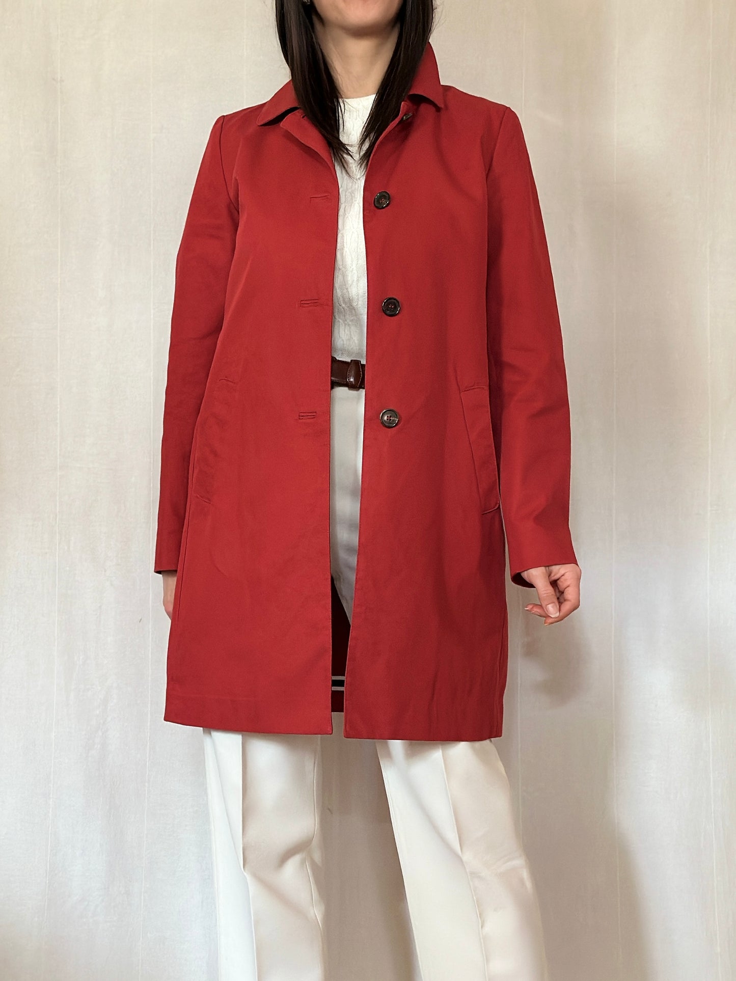 Impermeabile ‘S Max Mara in Cotone Rosso Mattone