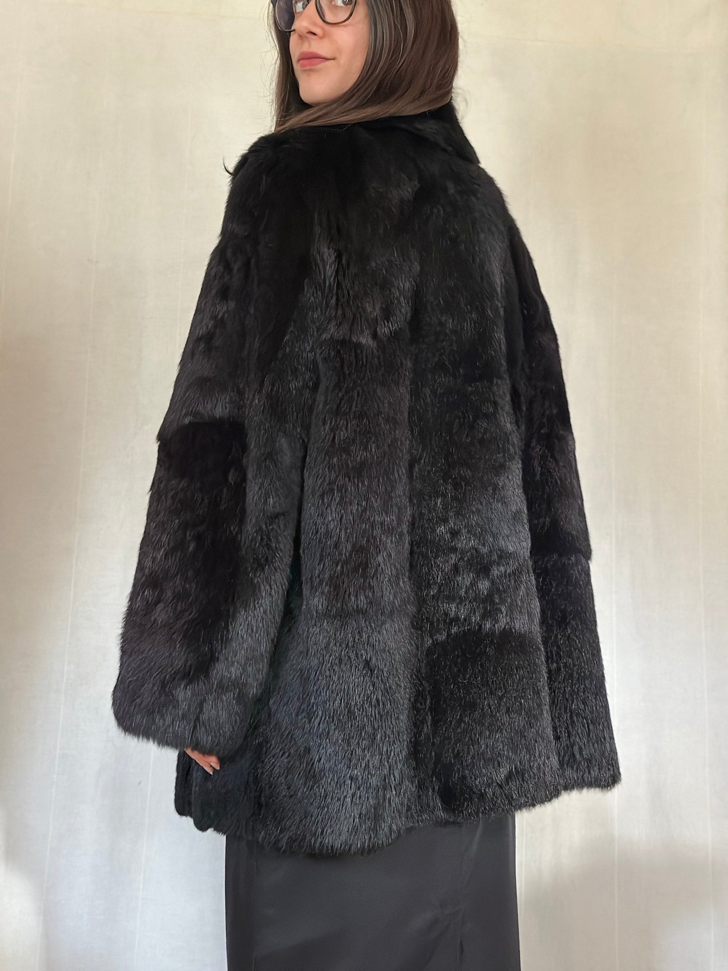 Pelliccia Vintage Anni ‘70 in Lapin Nera