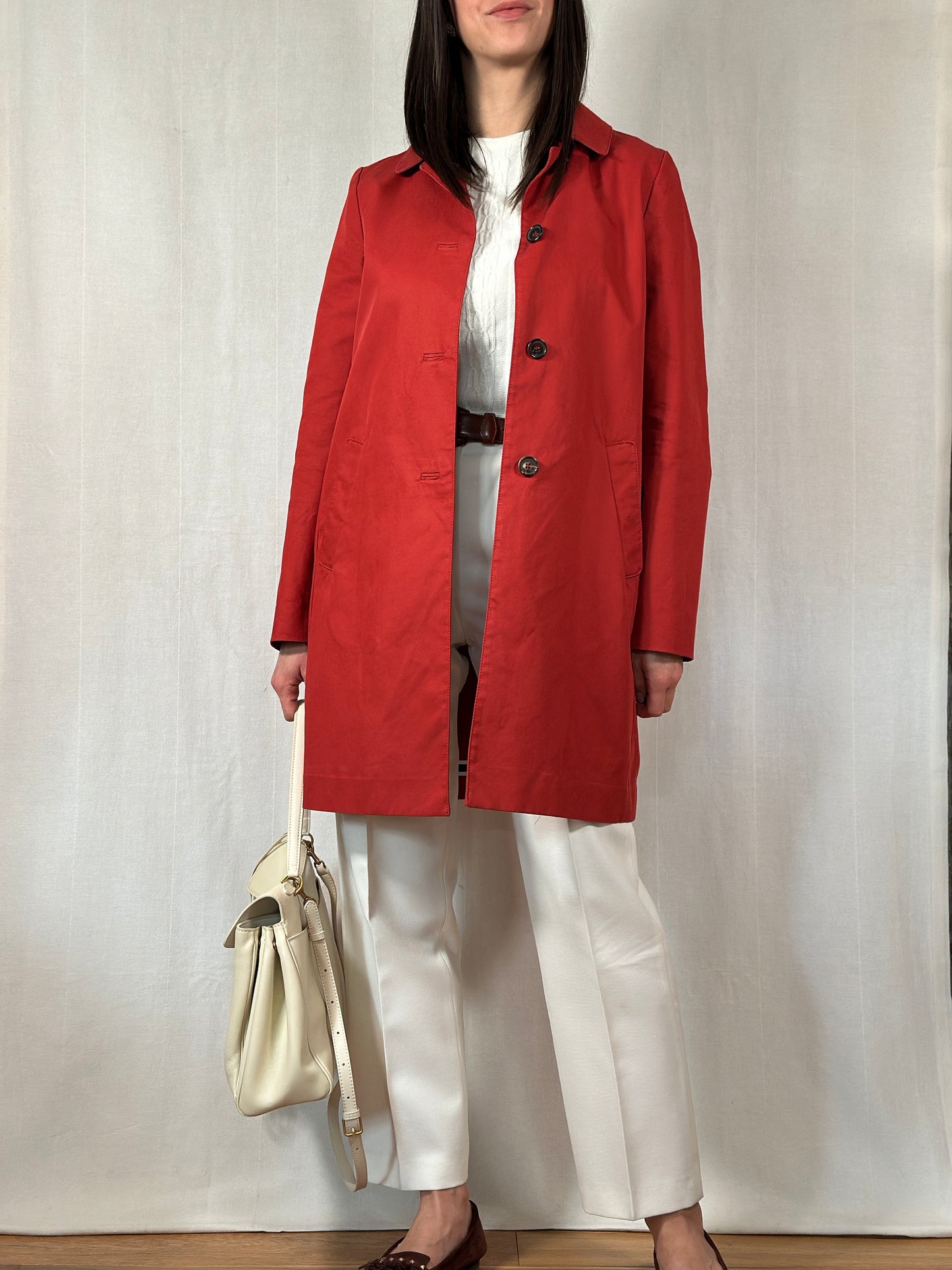Impermeabile ‘S Max Mara in Cotone Rosso Mattone