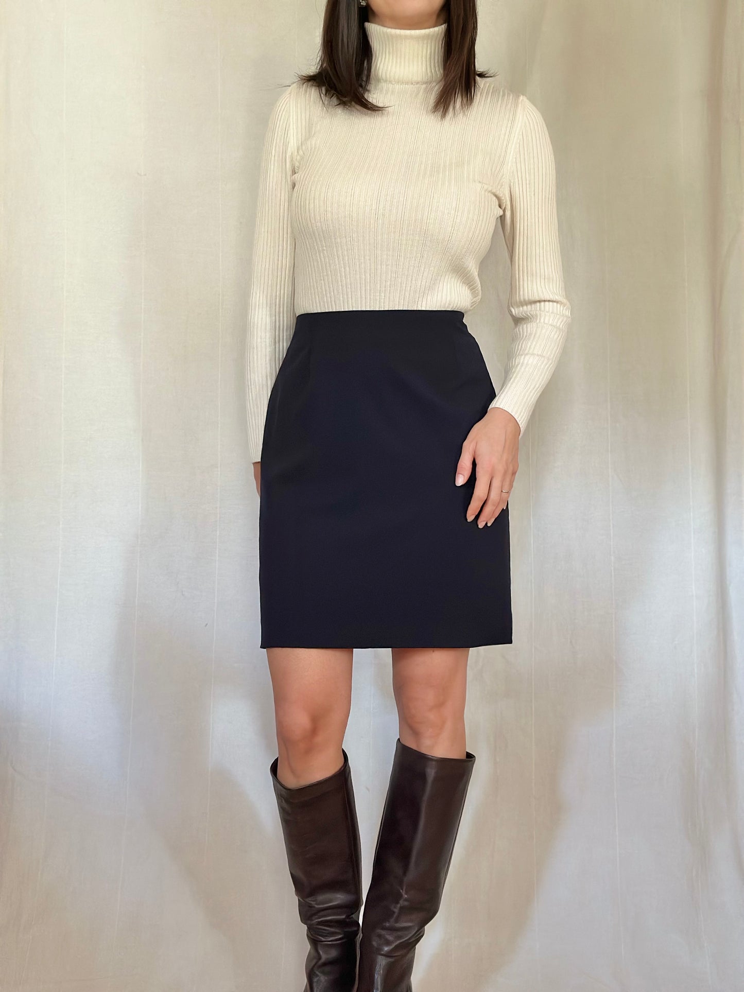 Gonna Gucci Vintage Anni ‘90 in Lana Blu Tg.40/42