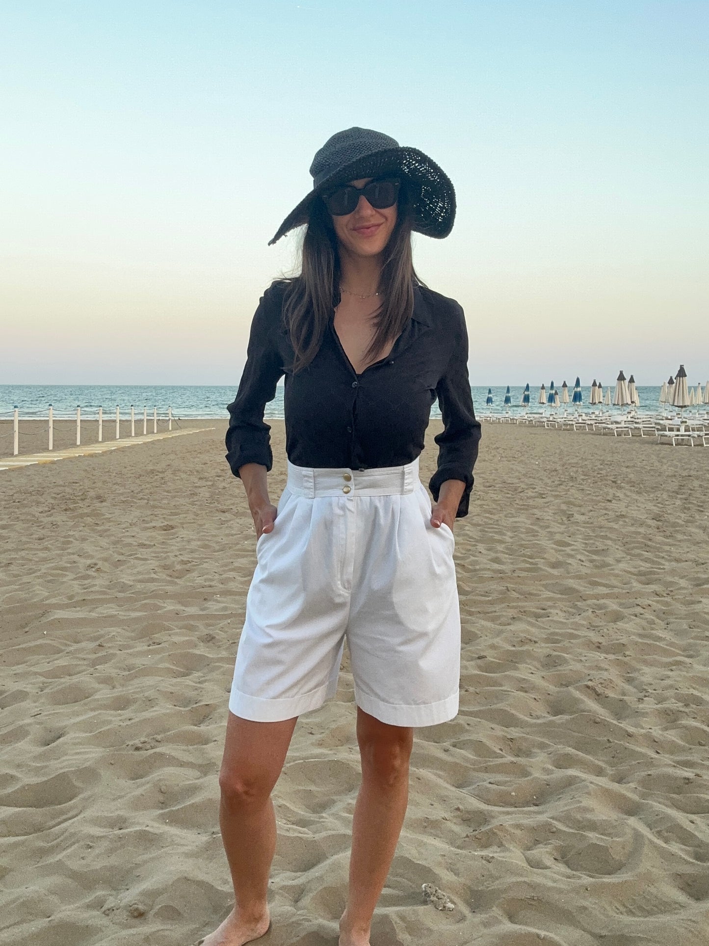 Camicia Renato Balestra Anni ‘80/‘90 in Misto Viscosa e Seta Nera
