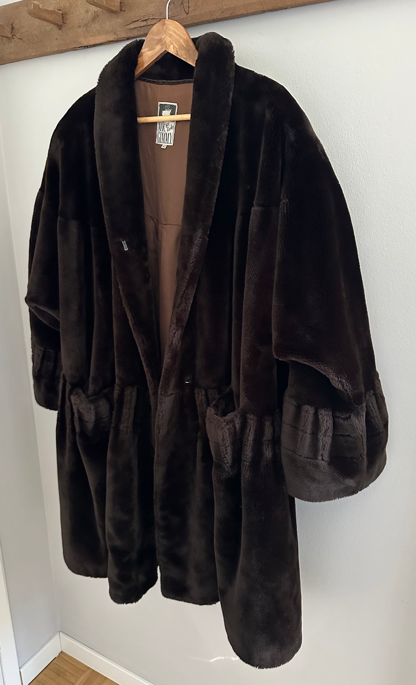 Pelliccia Sintetica Anni ‘80 Marrone Tg. Unica